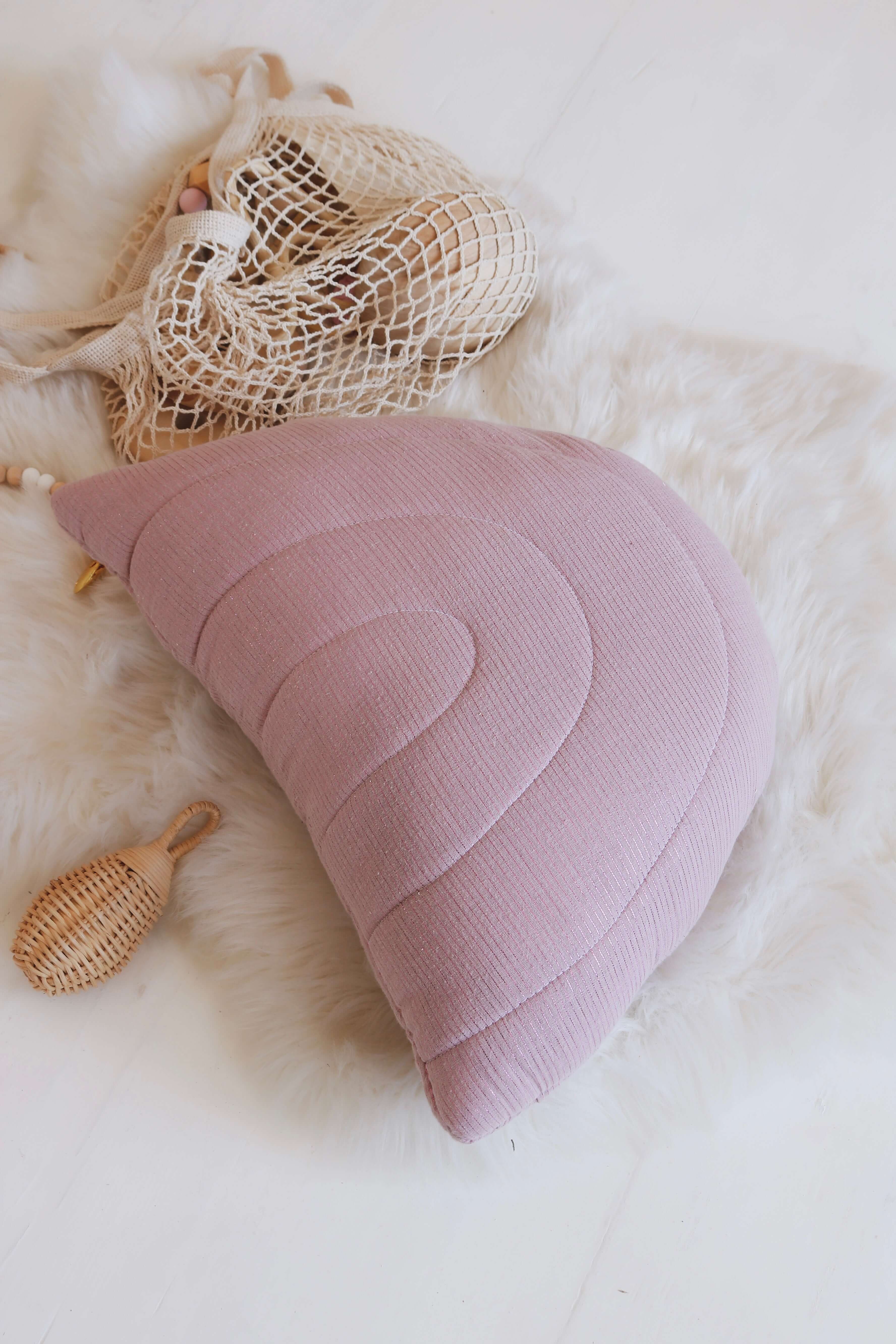 Pink rainbow - muslin rainbow pillow
