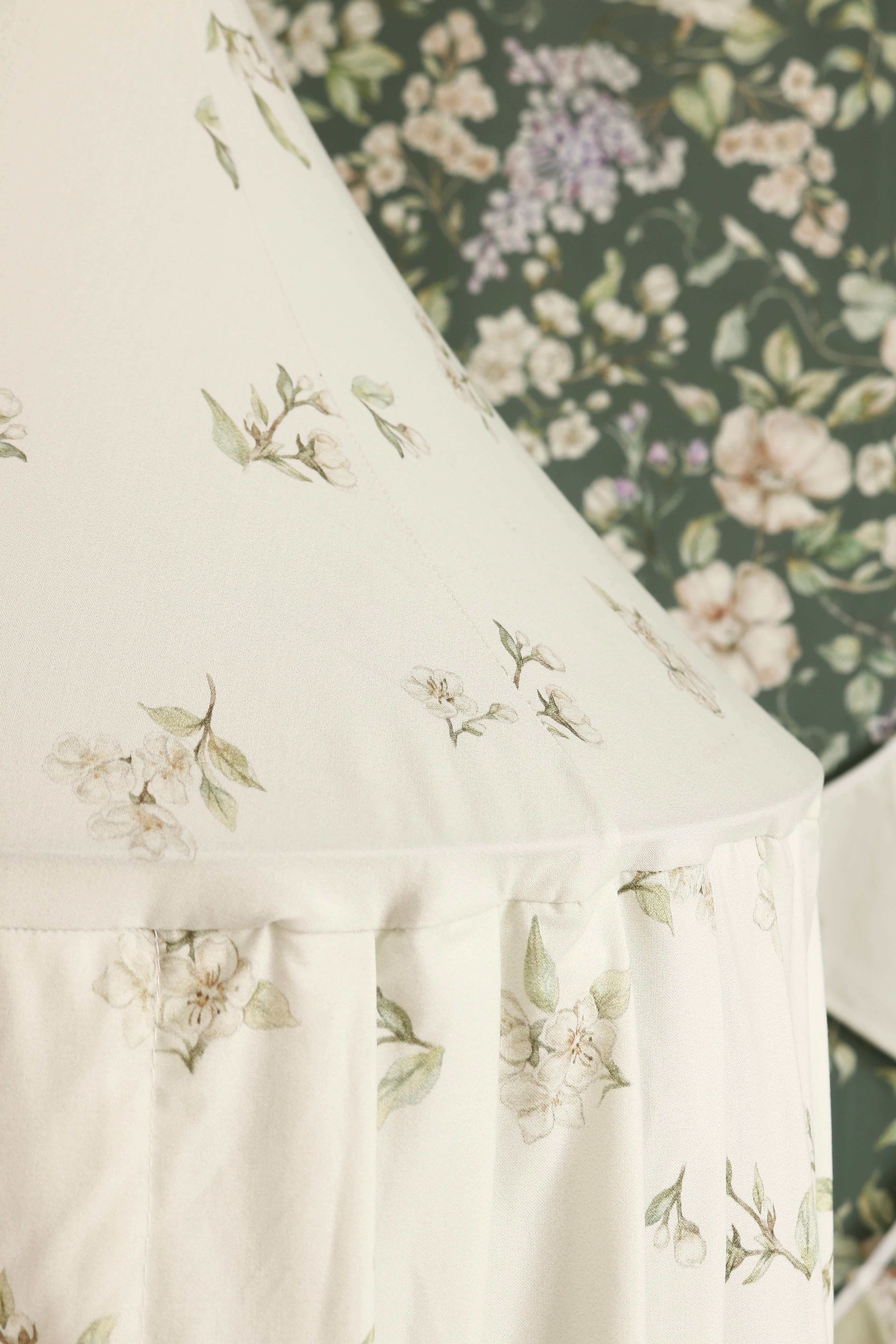 Apple Blossoms on White β Bed Canopy