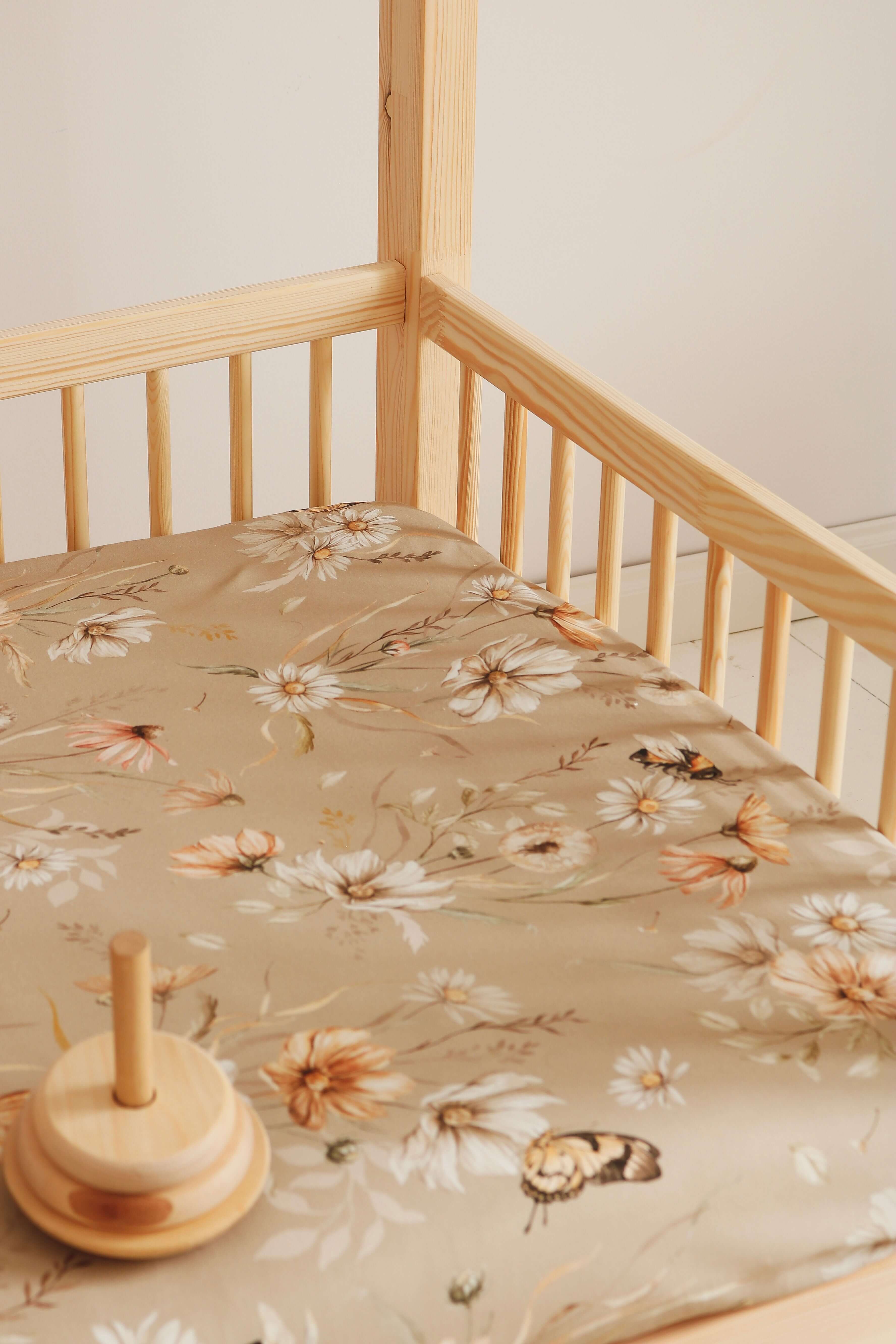 Gold Meadow on Caramel - Fitted Sheet