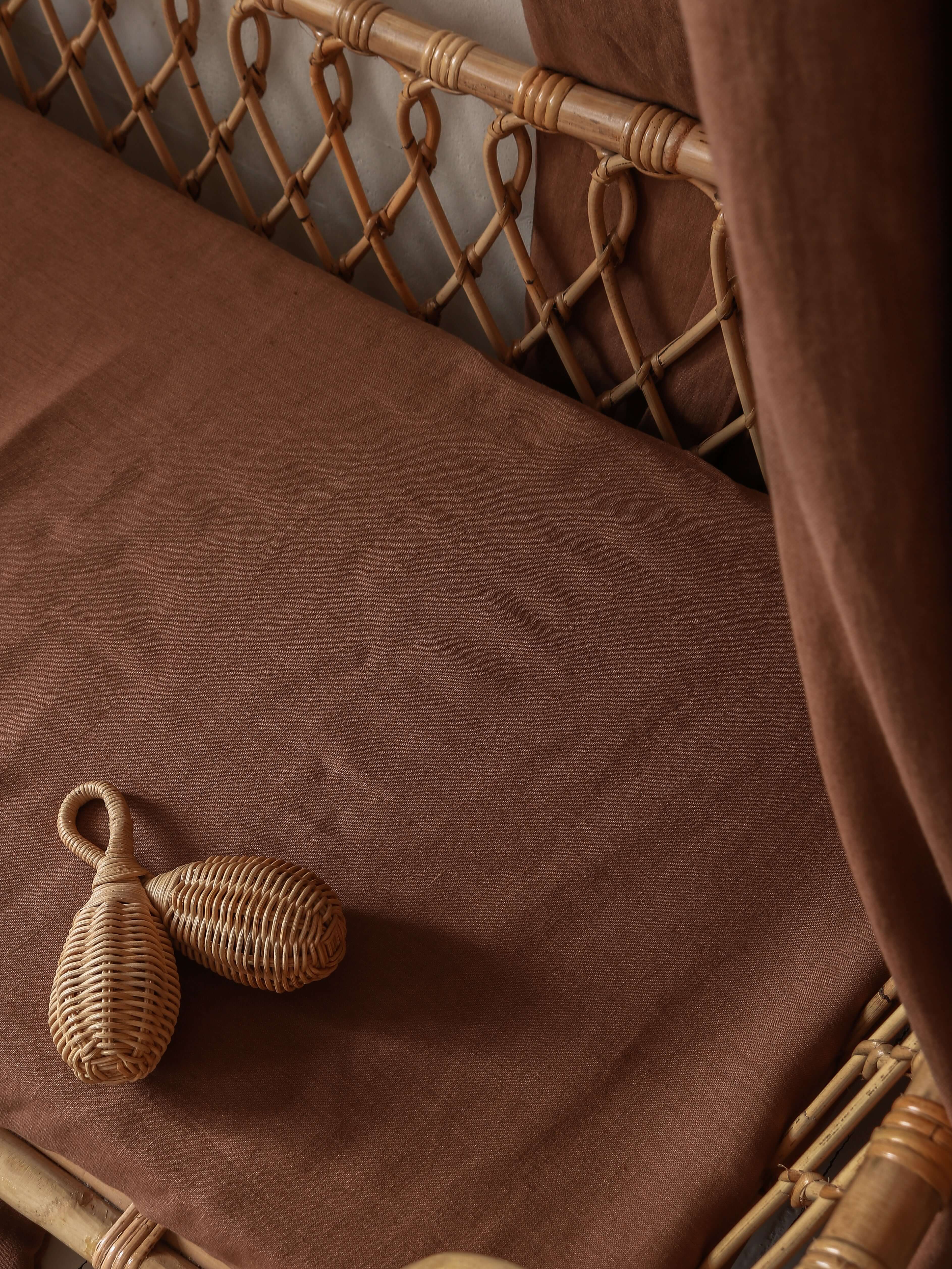 Brown Linen Fitted Sheet