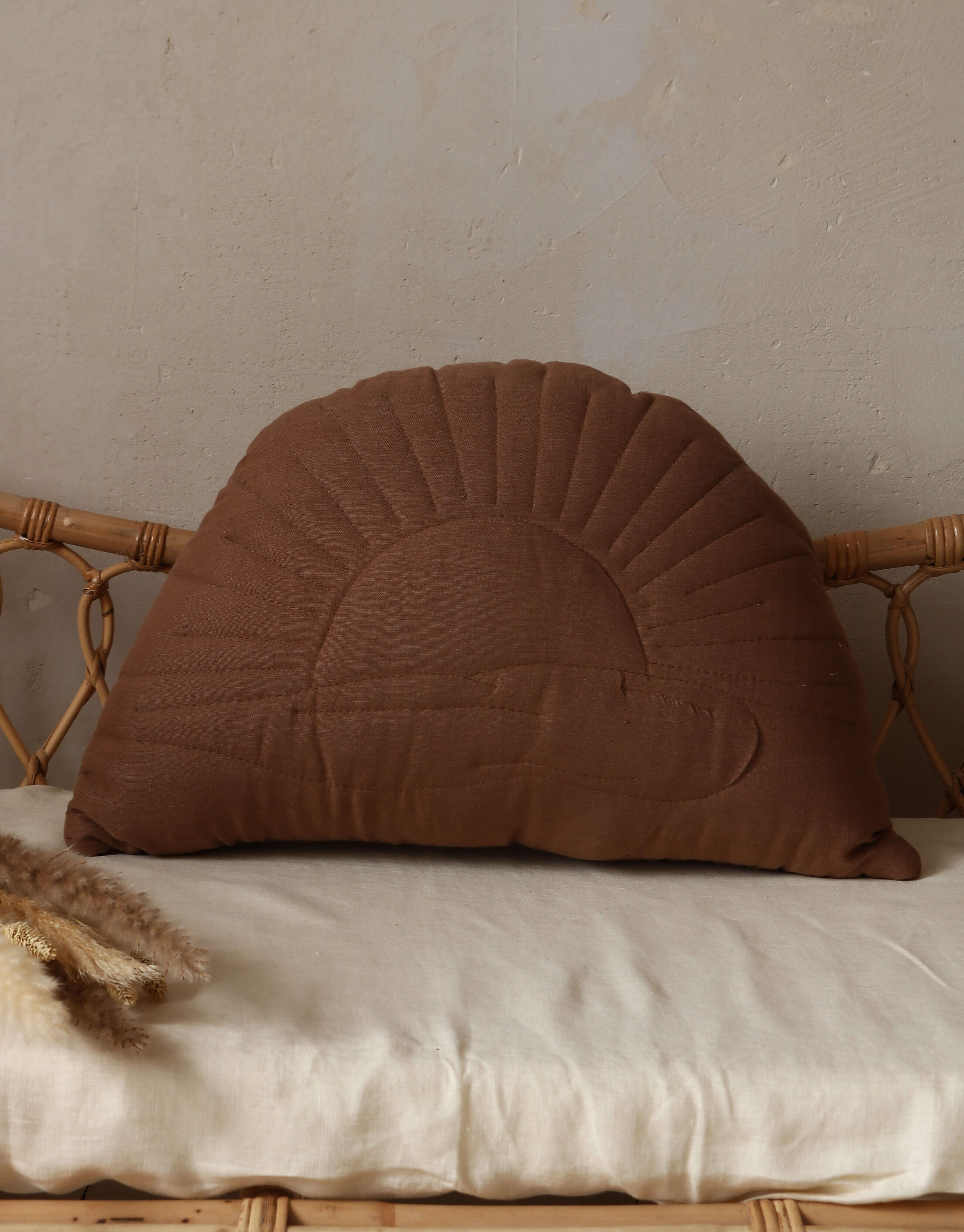Brown sun linen pillow