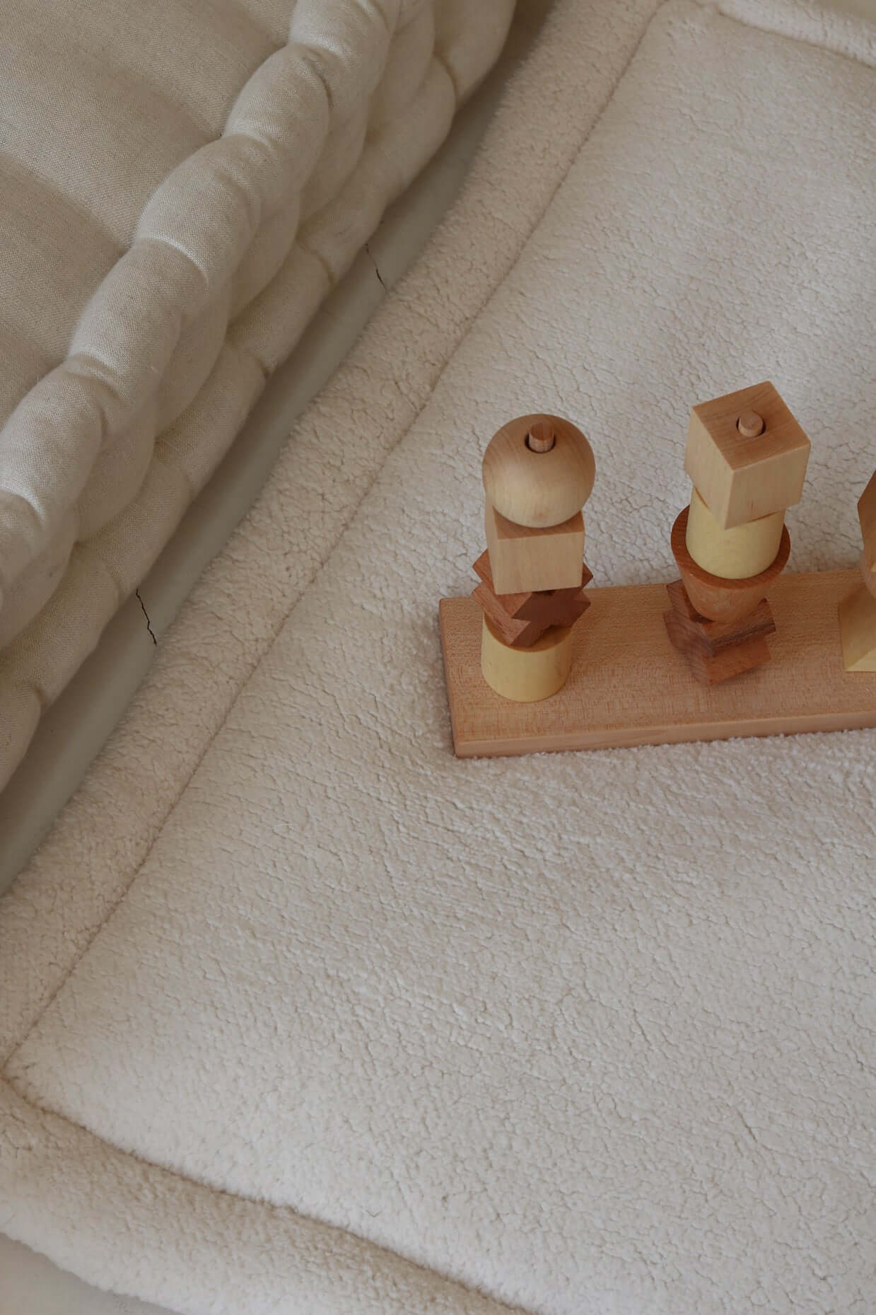 Ecru teddy - baby play mat, boxkleed