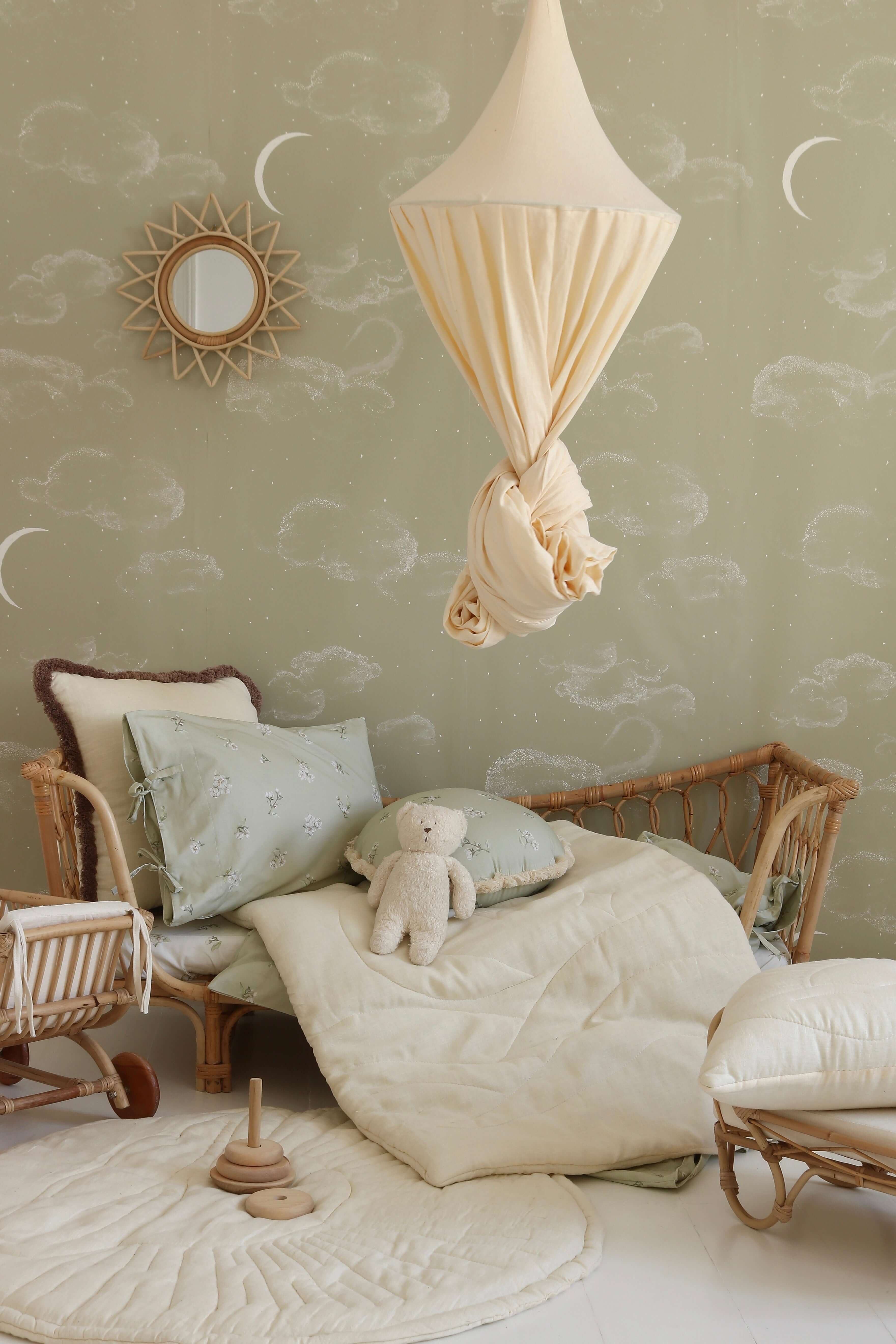 The Night Sky – Light Green Wallpaper