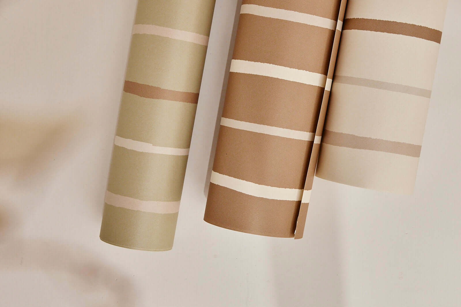 Neutral Stripes on Brown - Minimalist Wallpaper