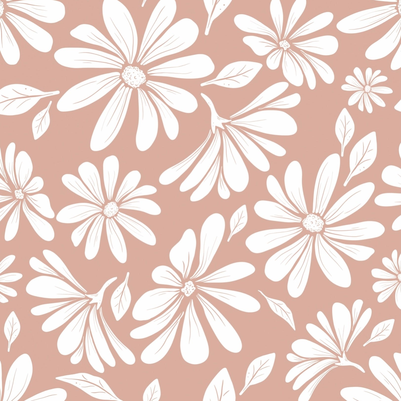 Daisy Bloom β blush brown floral wallpaper