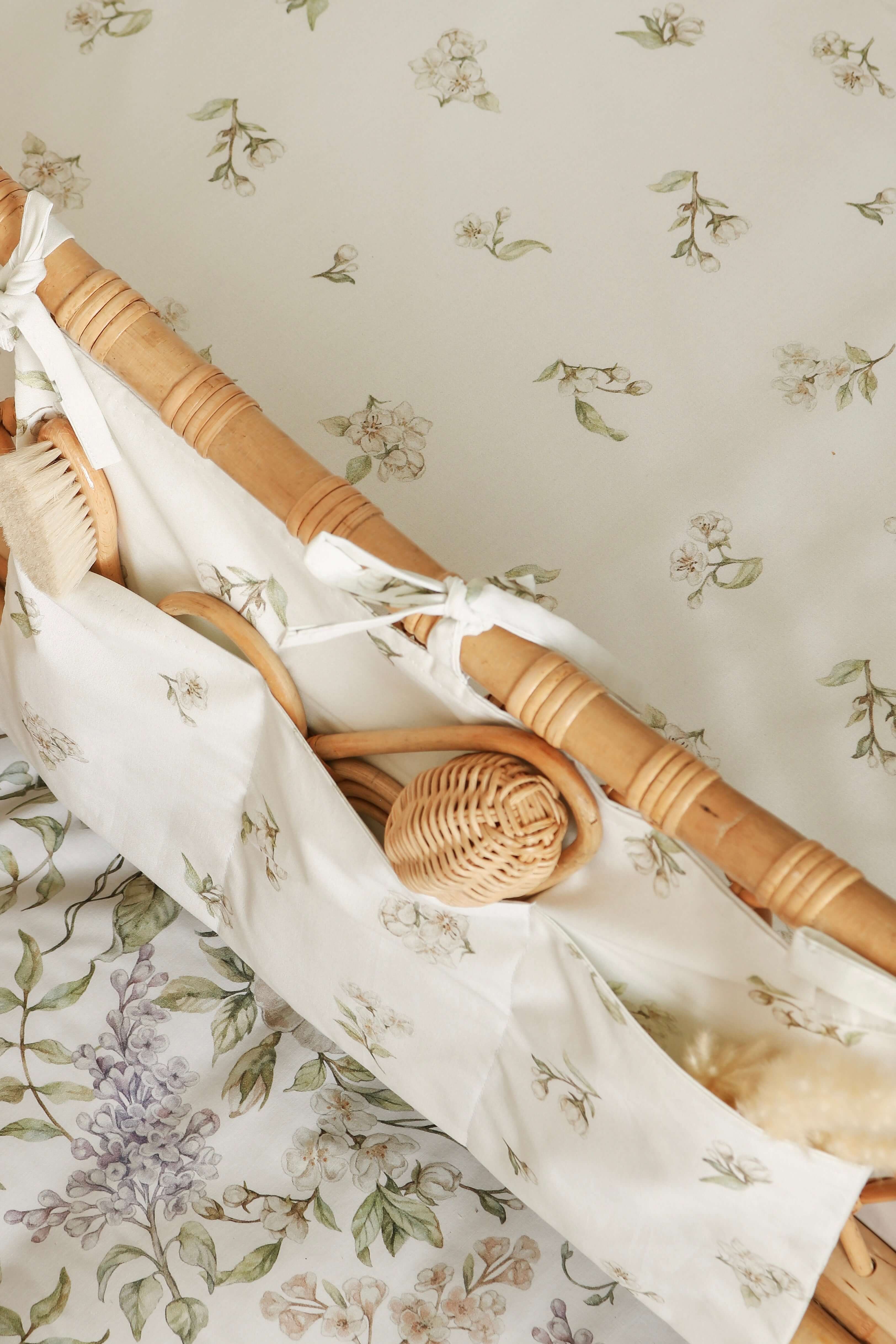 Apple Blossoms on White - Fitted Sheet