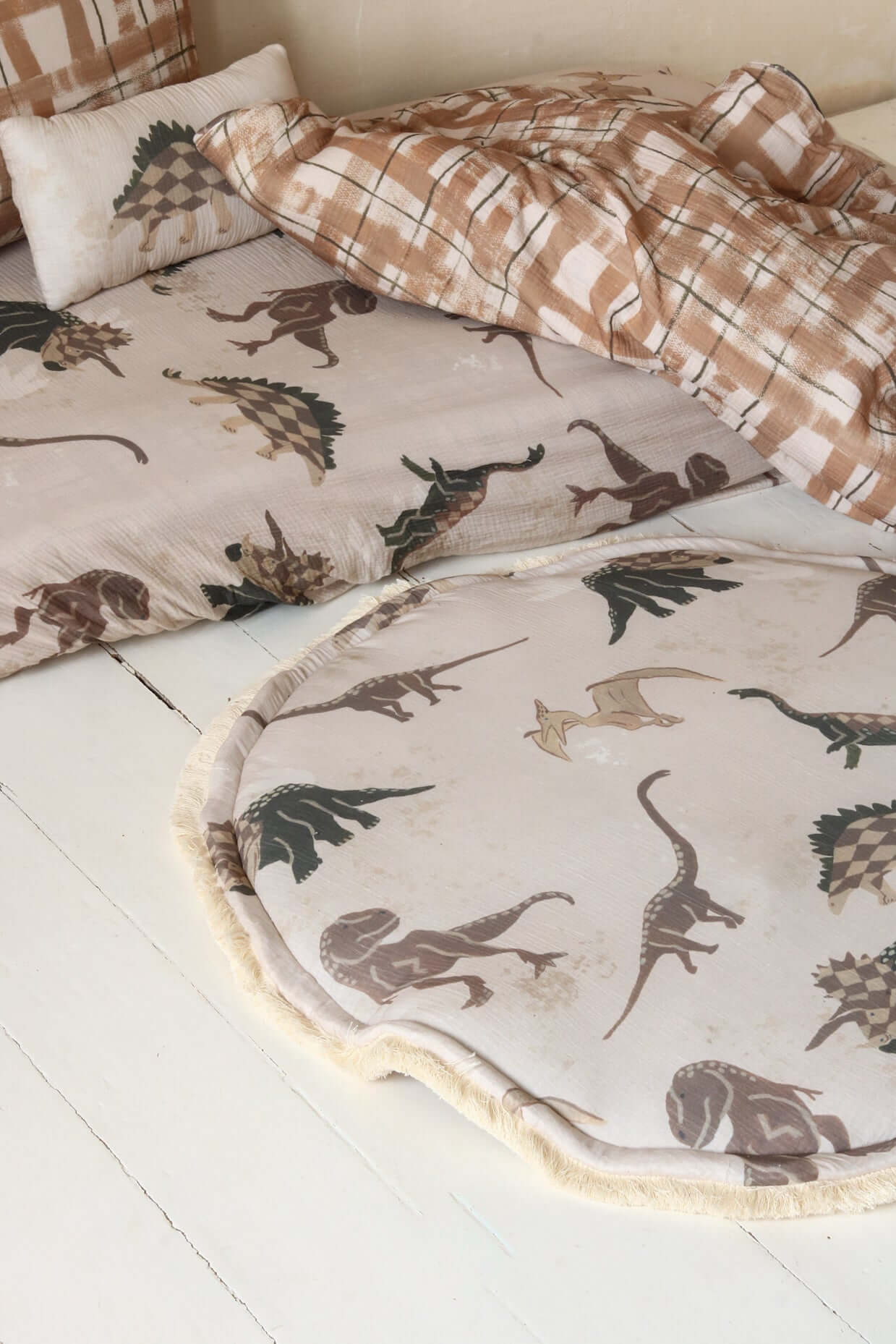 Retro dinos - baby play mat, boxkleed