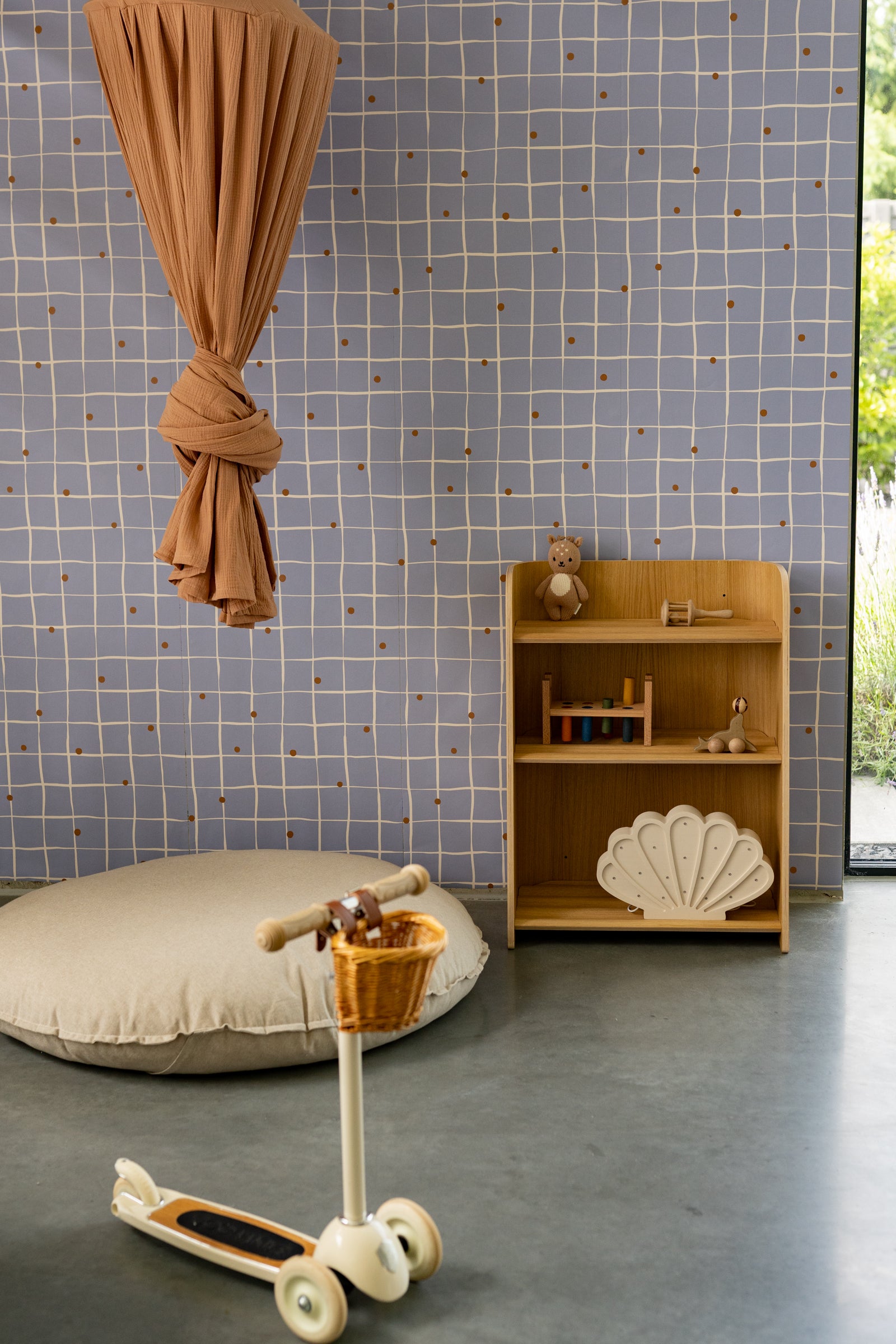 Pebble Grid - Dusty Blue wallpaper