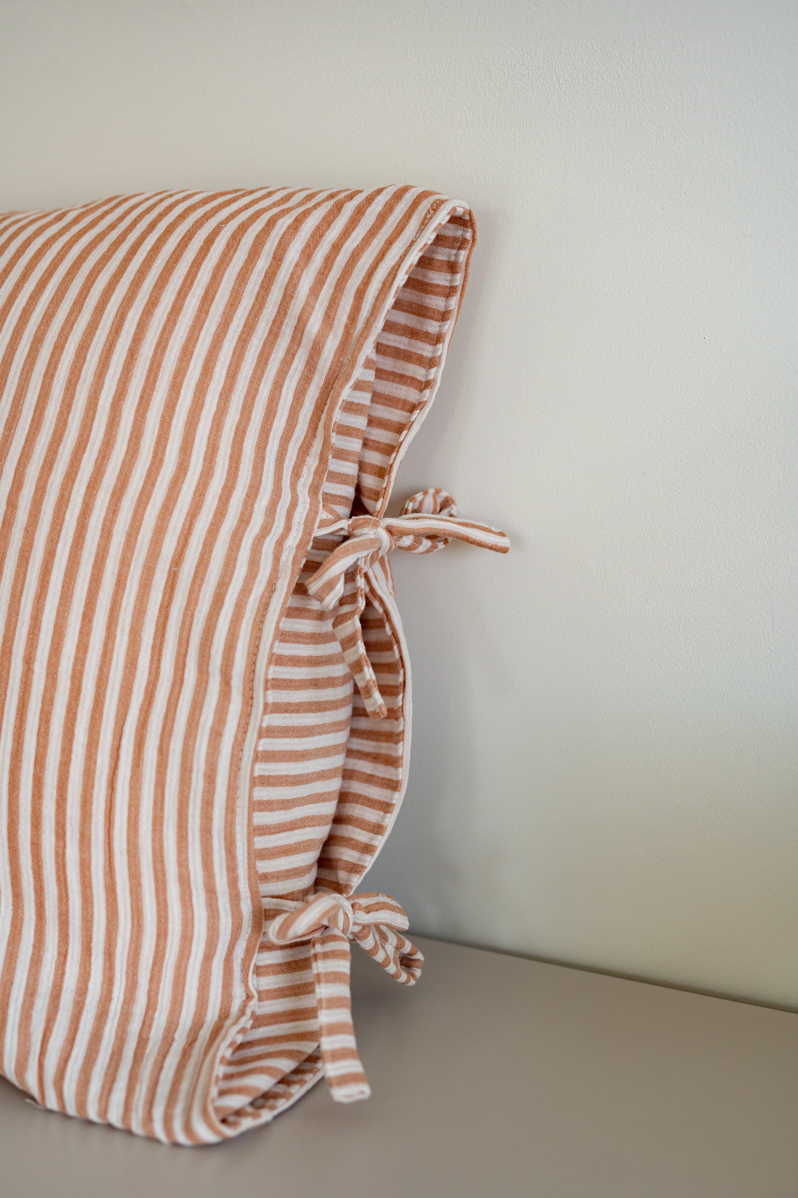 Beige Duo Stripes – Muslin Bedding Set