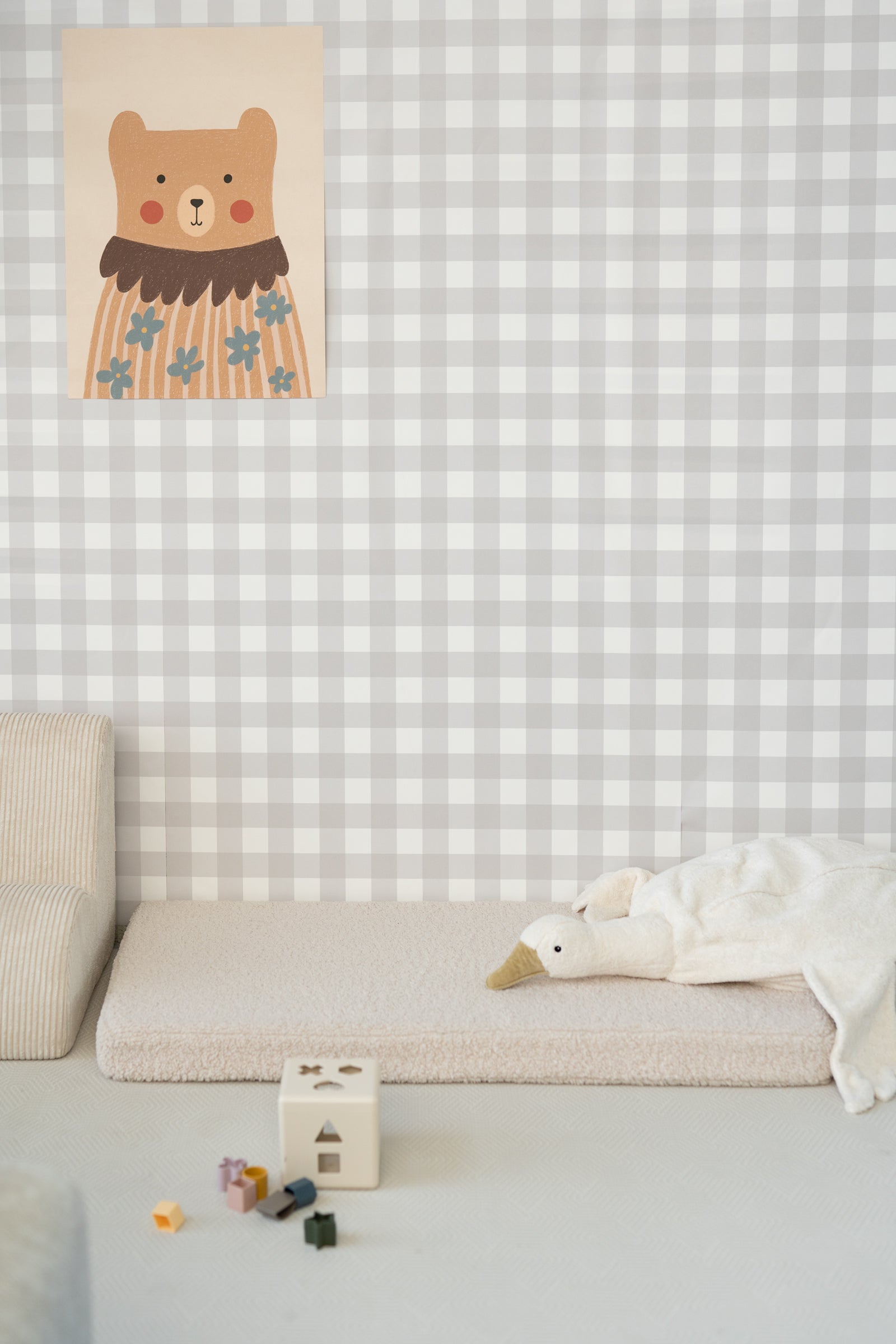 Sage Picnic – Sage Green Gingham Wallpaper