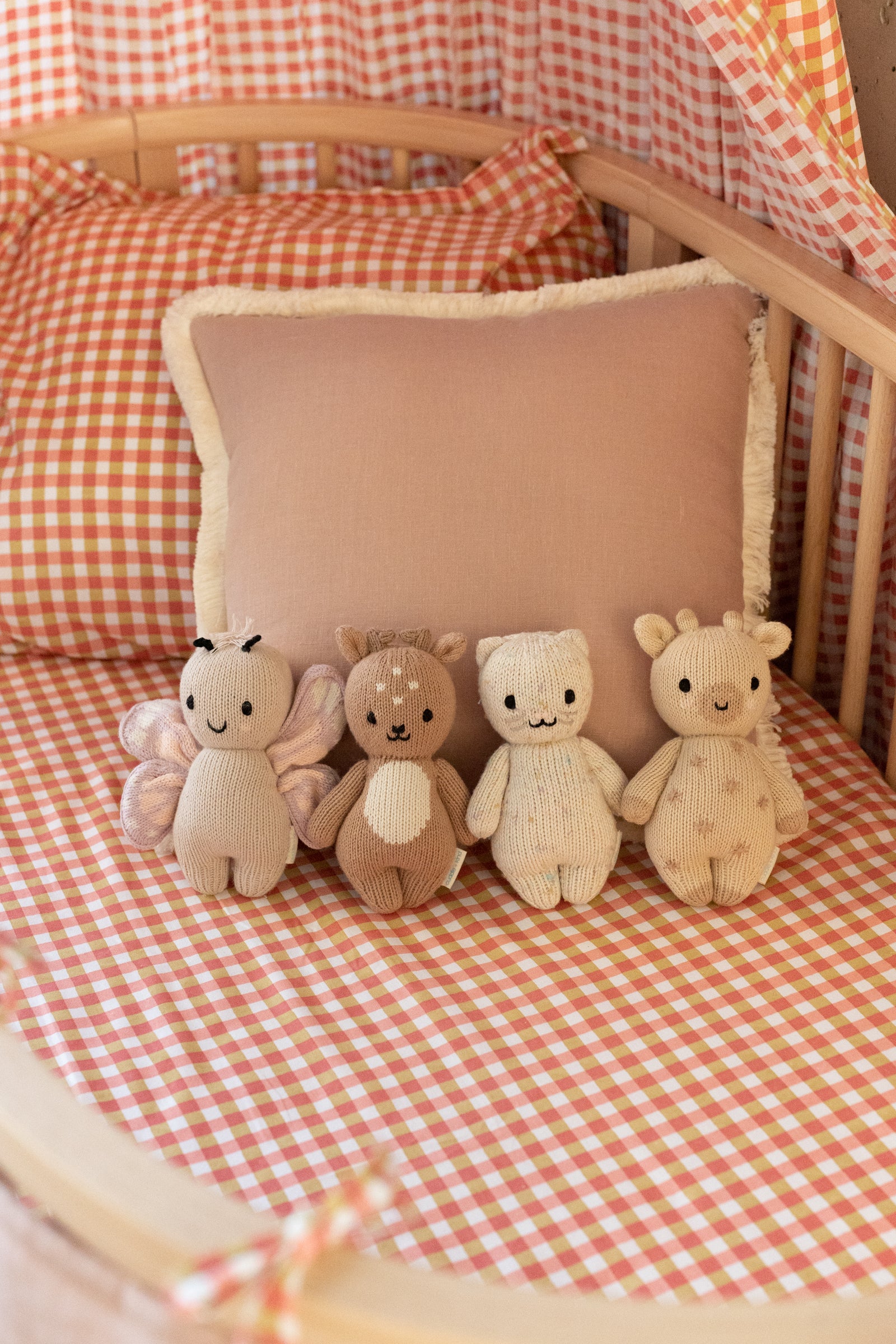 Peachy Gingham - Fitted sheet