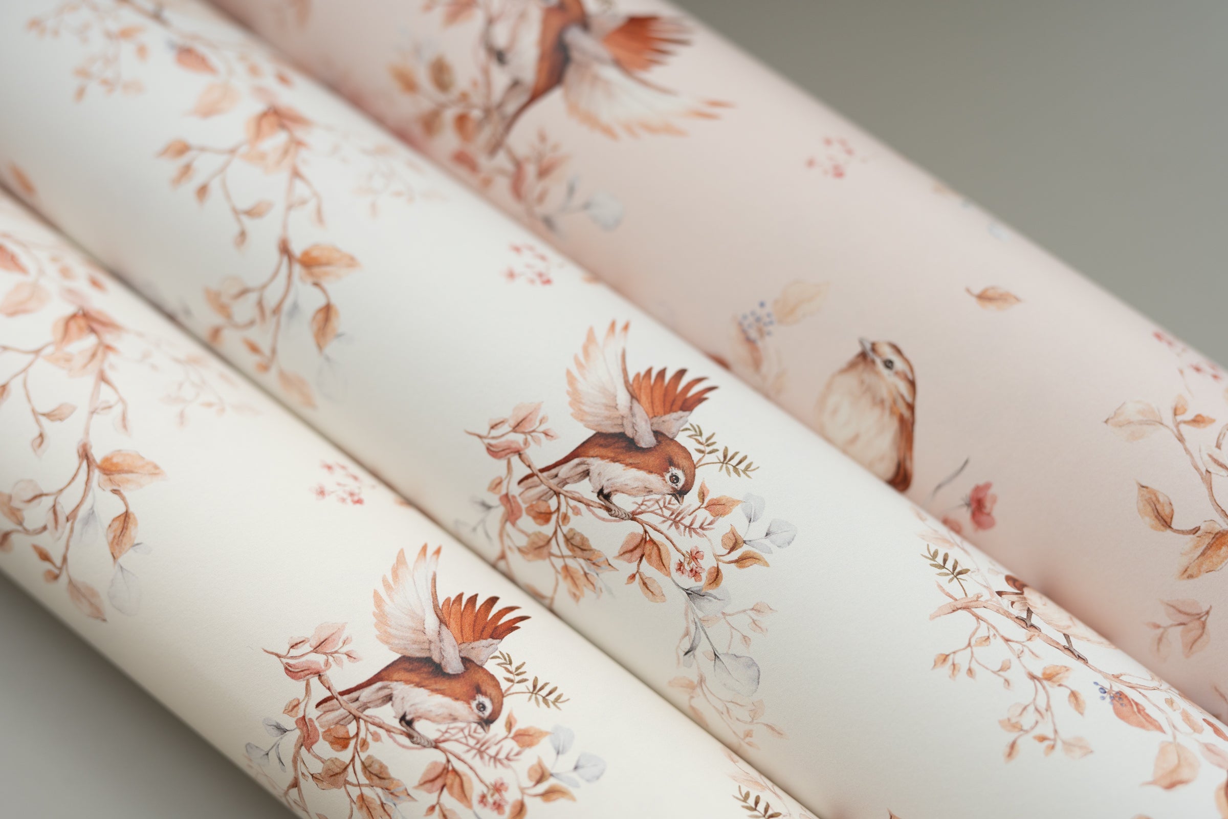 Brunch on Branches – birds on cream wallpaper