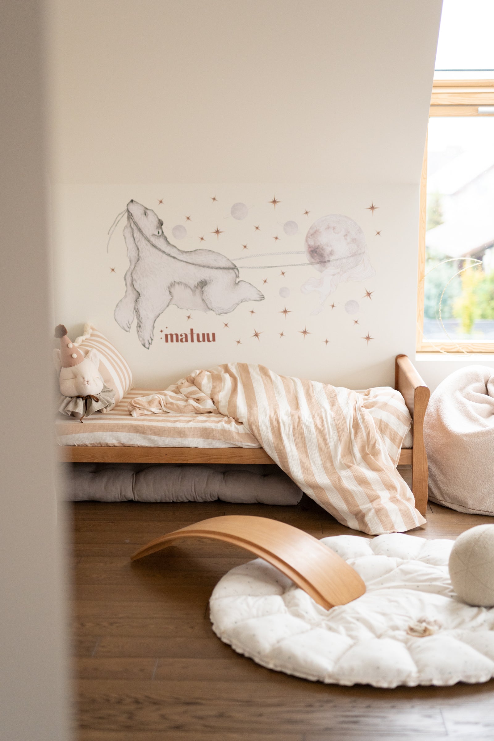 Magical Bear Wall Sticker - Celestial Nursery Decal