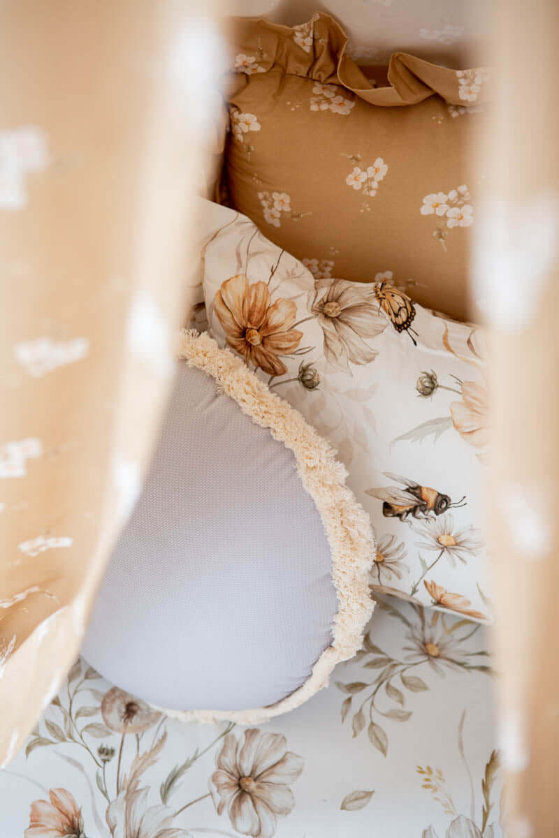 Gold meadow on white - round, square, rectangle pillows