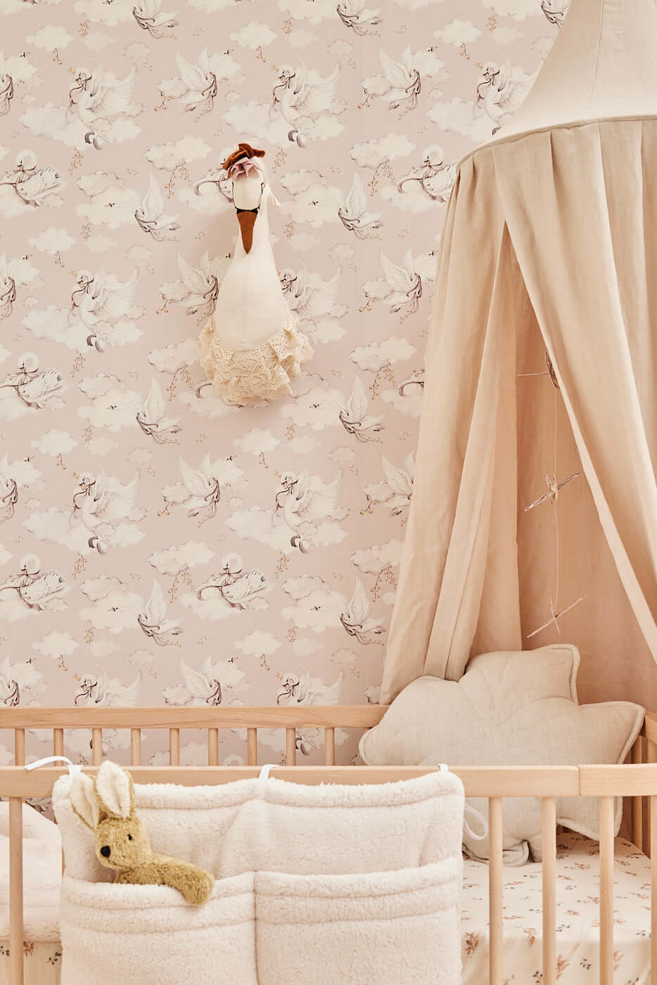 Fancy flower - natural linen pillow