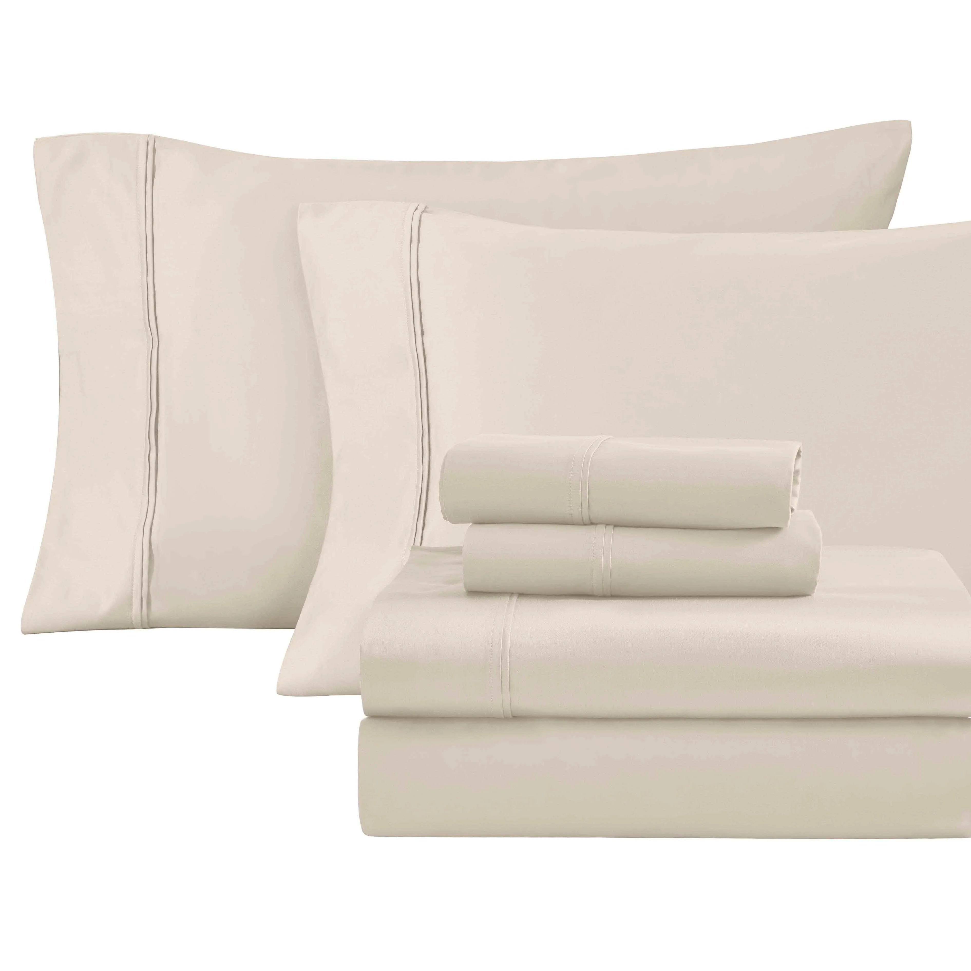 Piped Egyptian Cotton 6-Piece Sheet Bundle