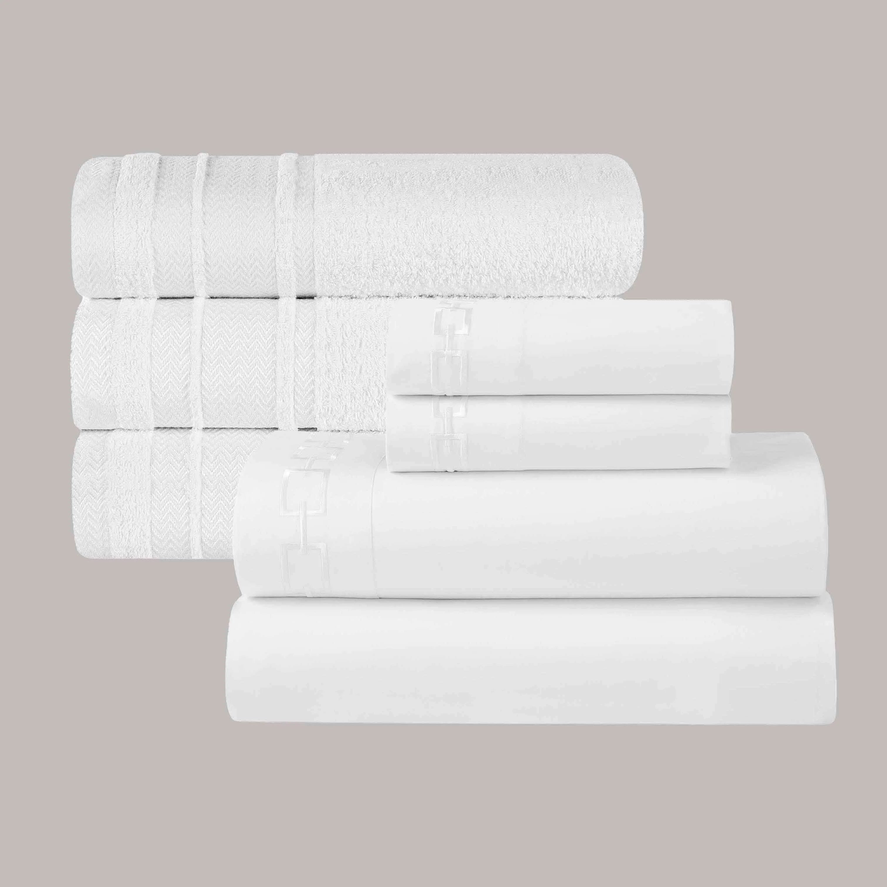 Geometric-embroidered Bed & Bath Bundle