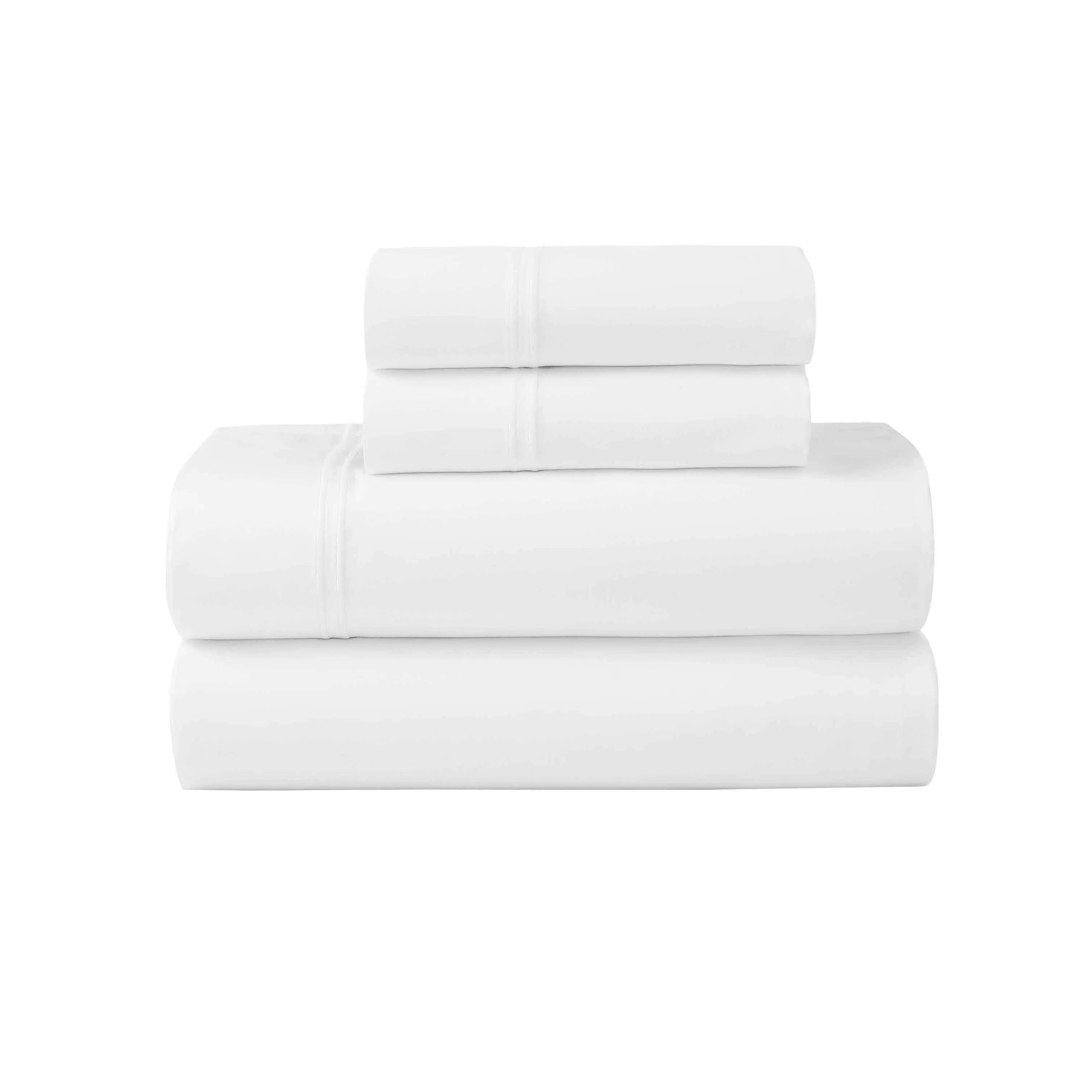 Double-stripe Trimmed Cotton Bed Sheet Set