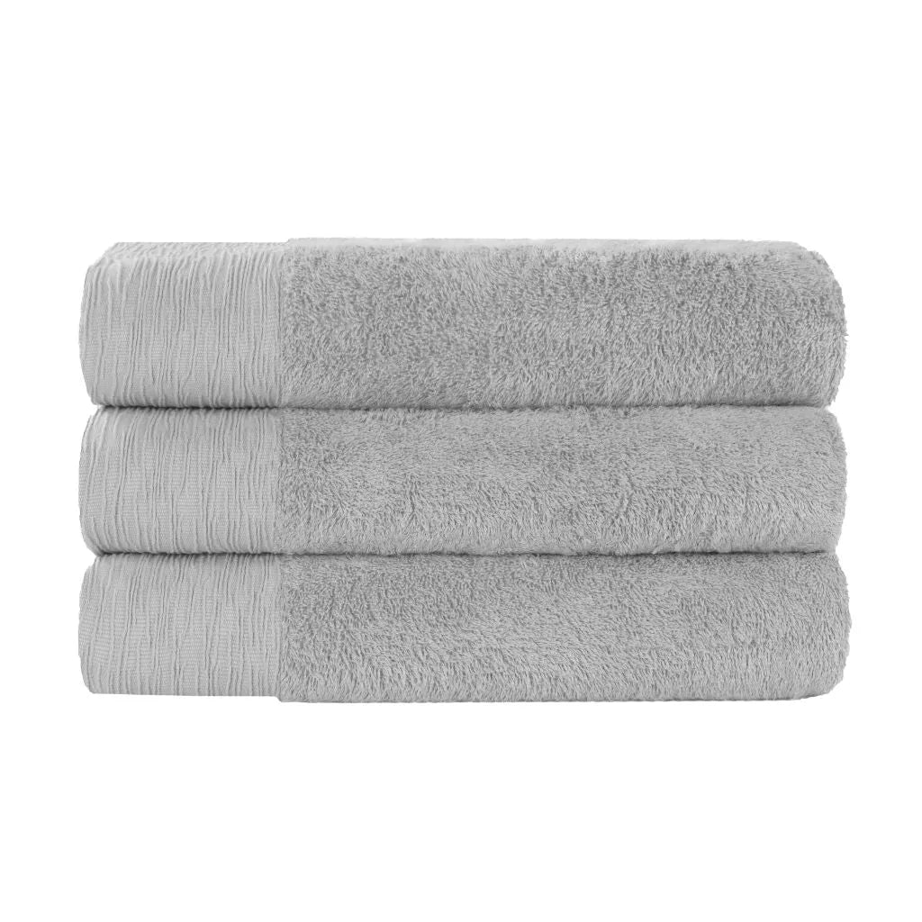 Textured-border Rayon Bamboo Bath Towel Set