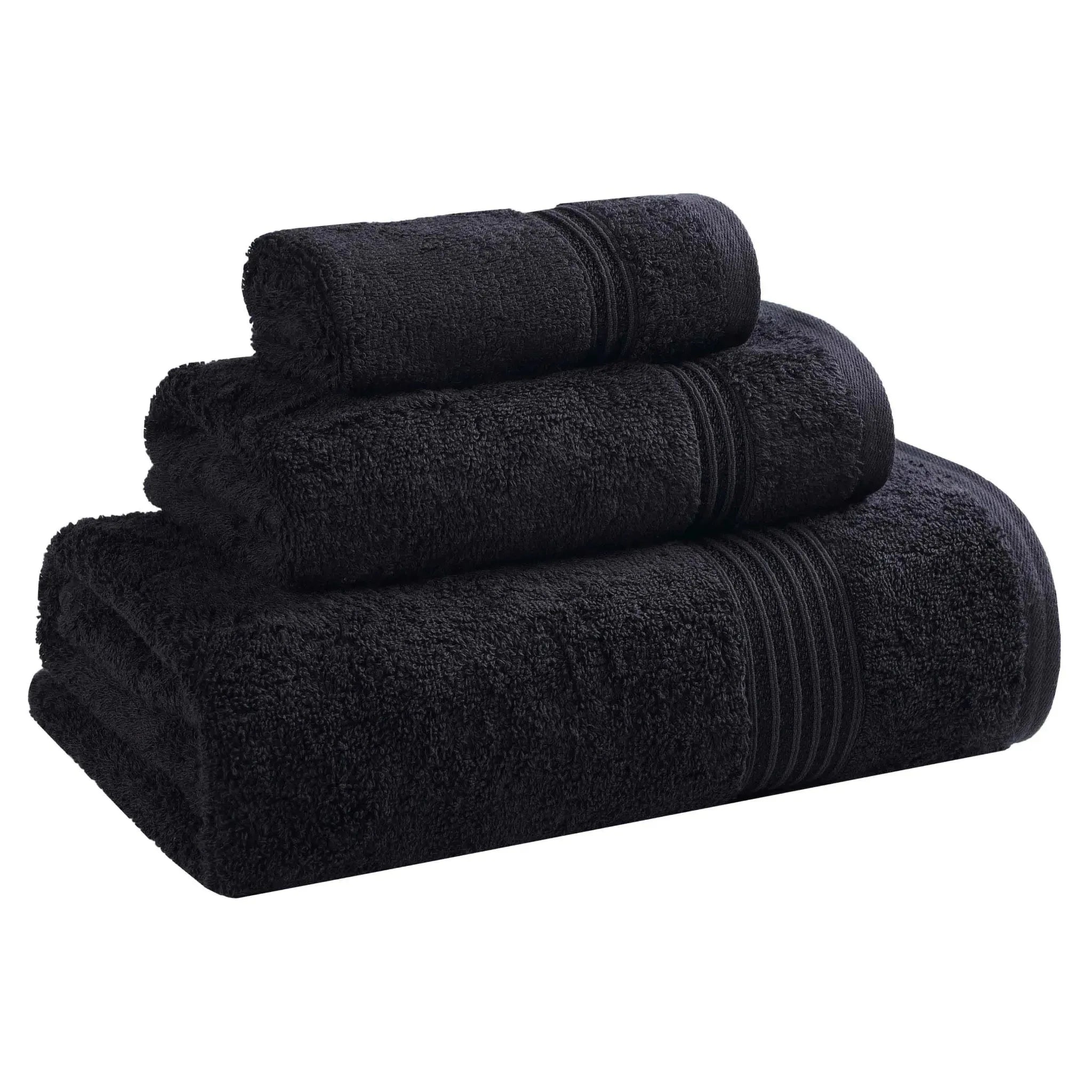 Decorative-banded Egyptian Cotton Bath Towel Set of 3