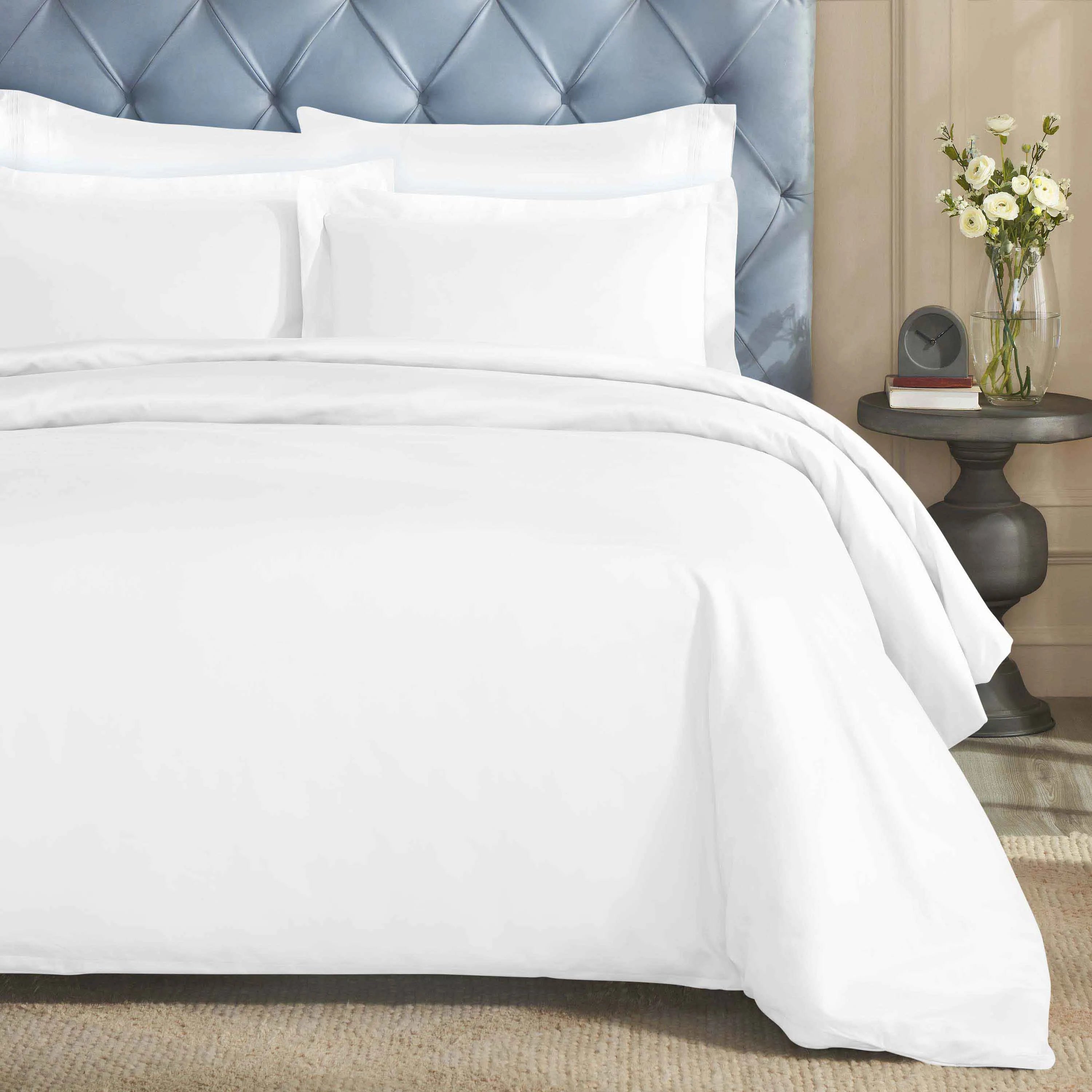 Decorative-stitched Egyptian Cotton Duvet Cover Bundle