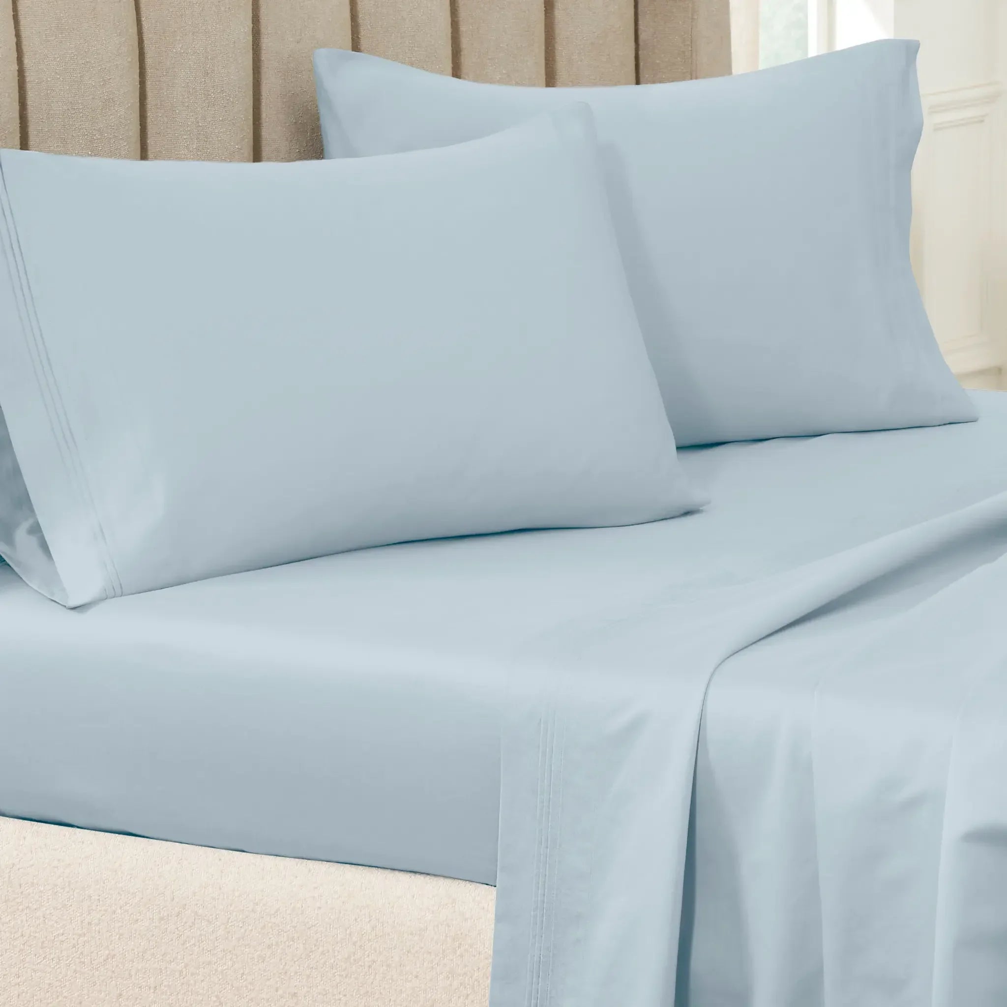 Decorative-stitched Egyptian Cotton Bed Sheet Set