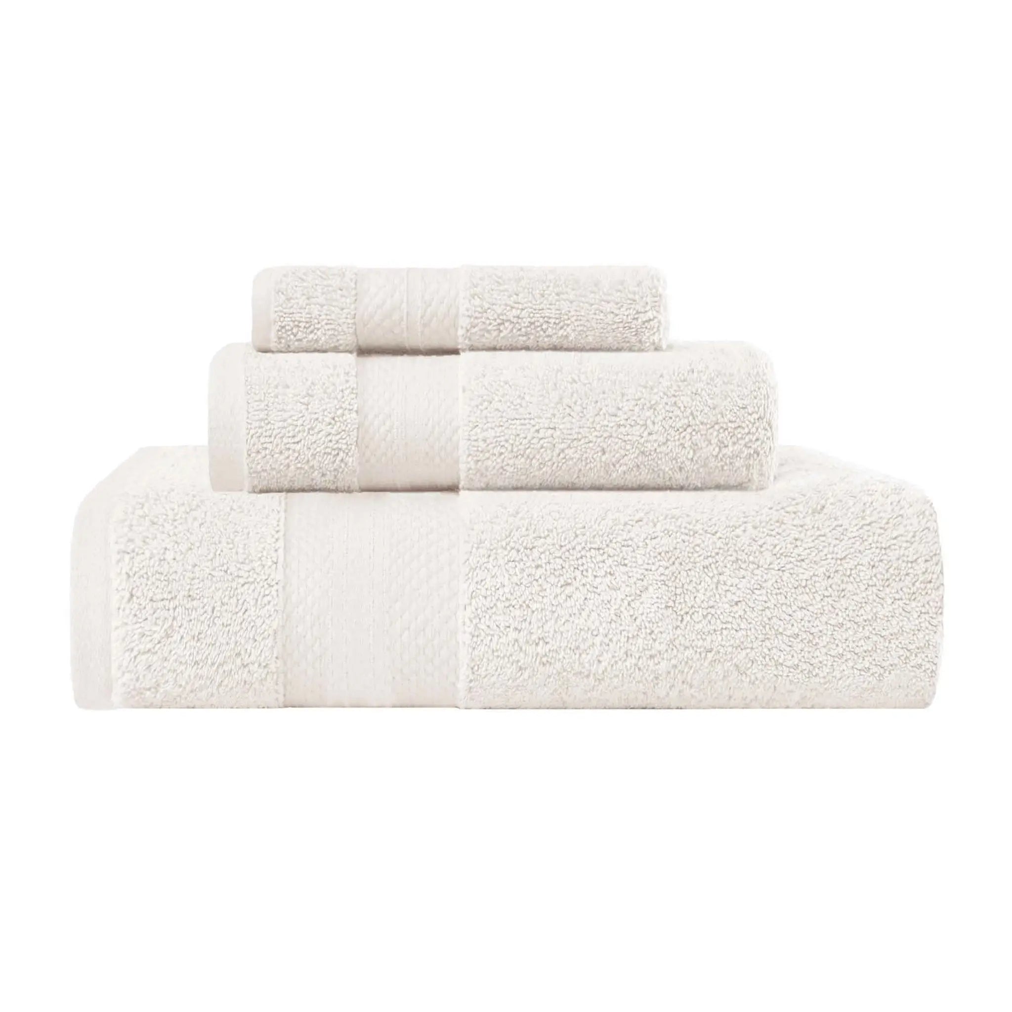 Banded Turkish Cotton 3-Piece Towel Set