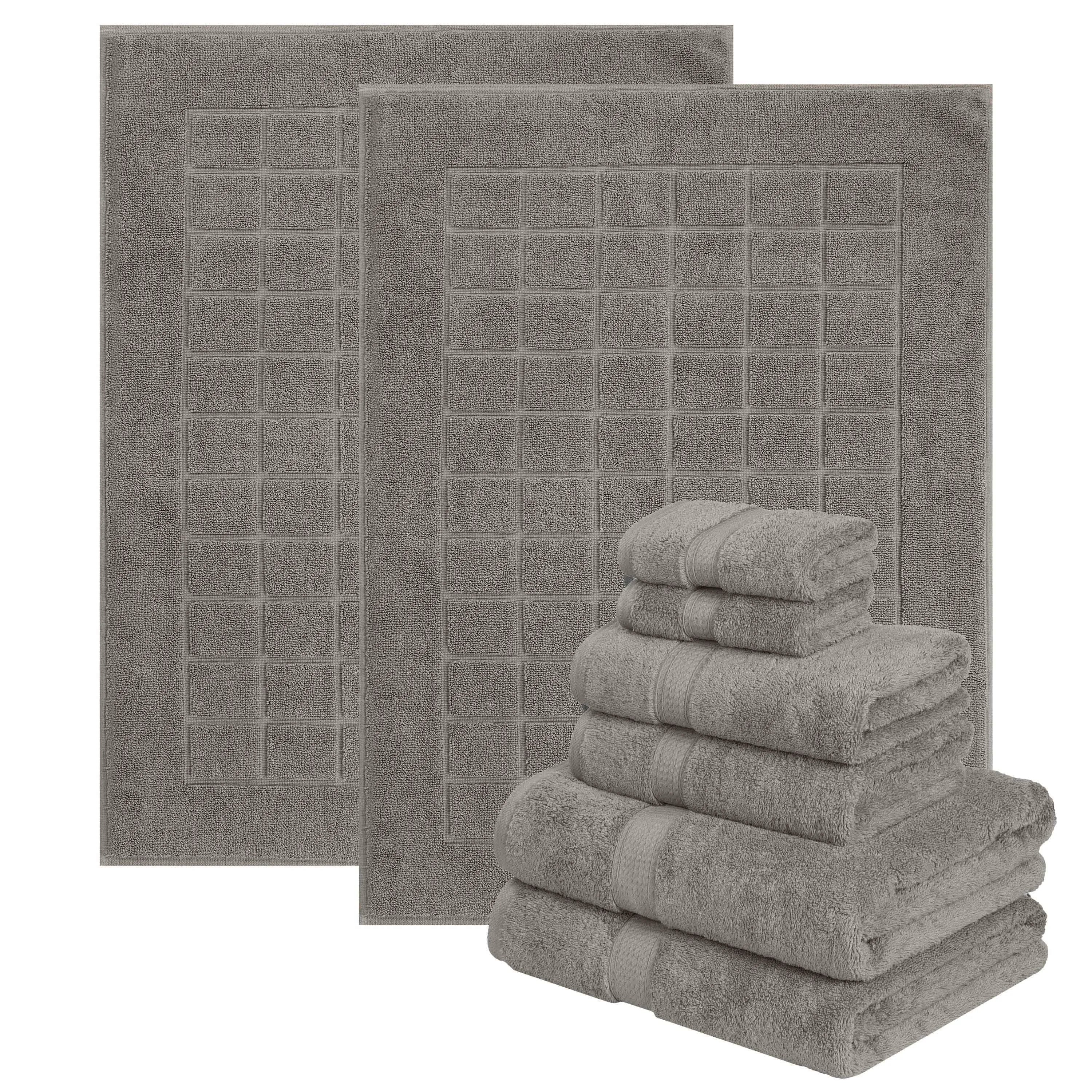 Grid-patterned Plush Bath Bundle