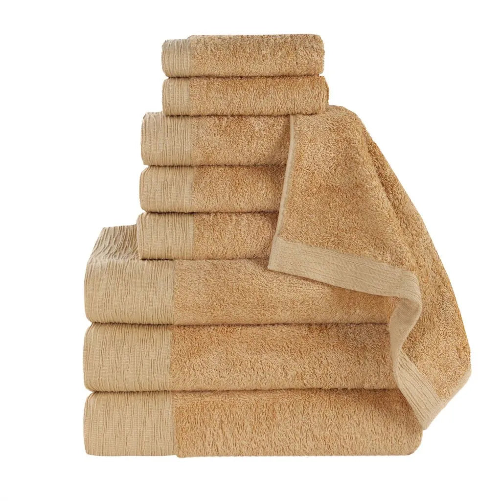 Textured-border Rayon Bamboo Towel Set