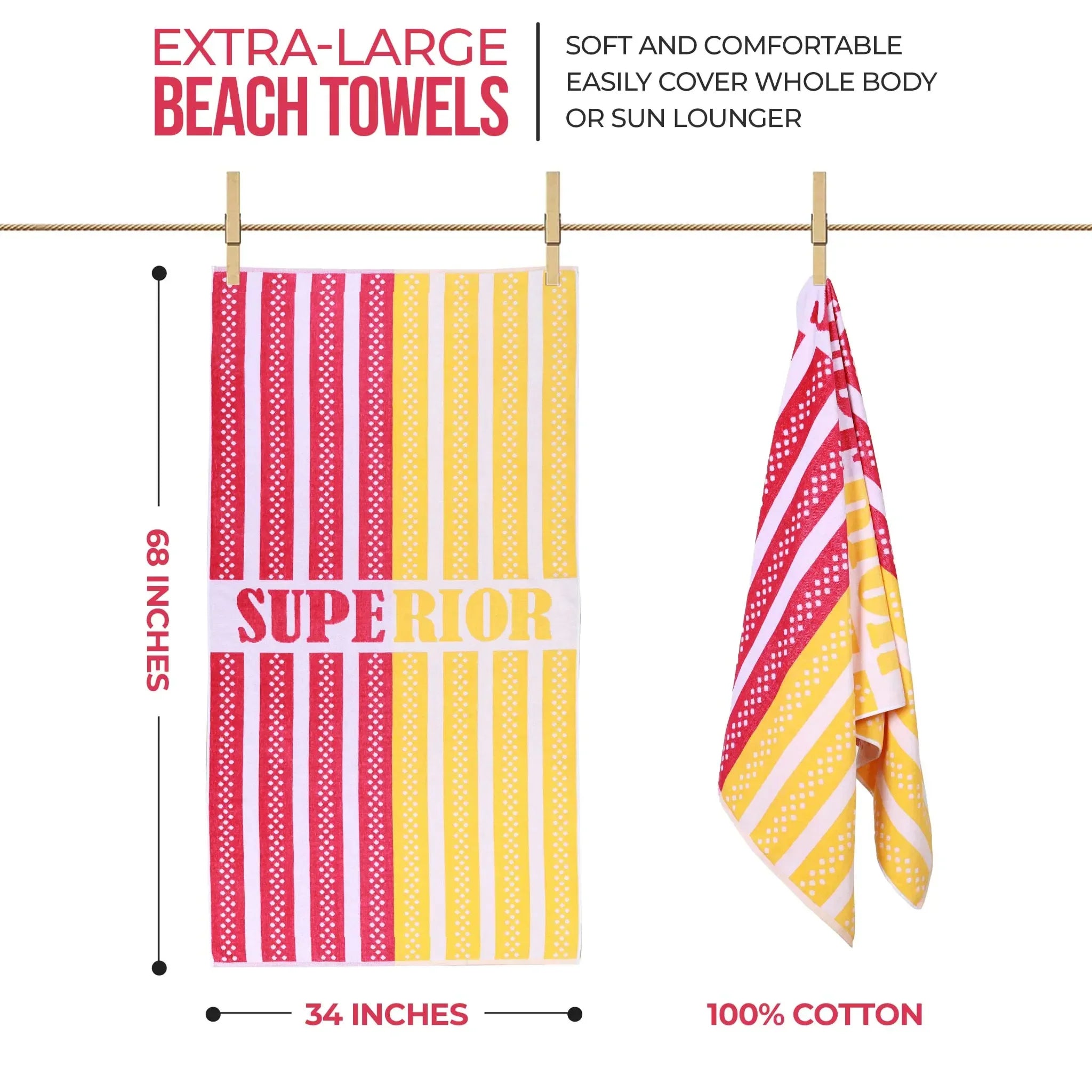 Polka-dot Striped Cotton Beach Towel