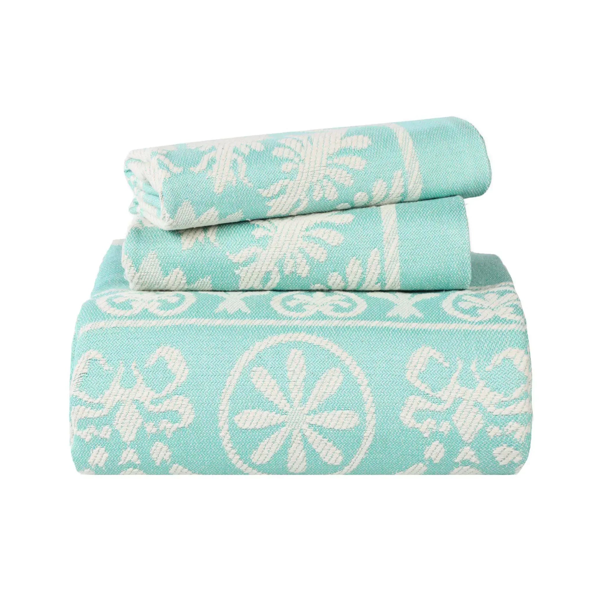 Mandala-woven Cotton Blend Bedspread Set