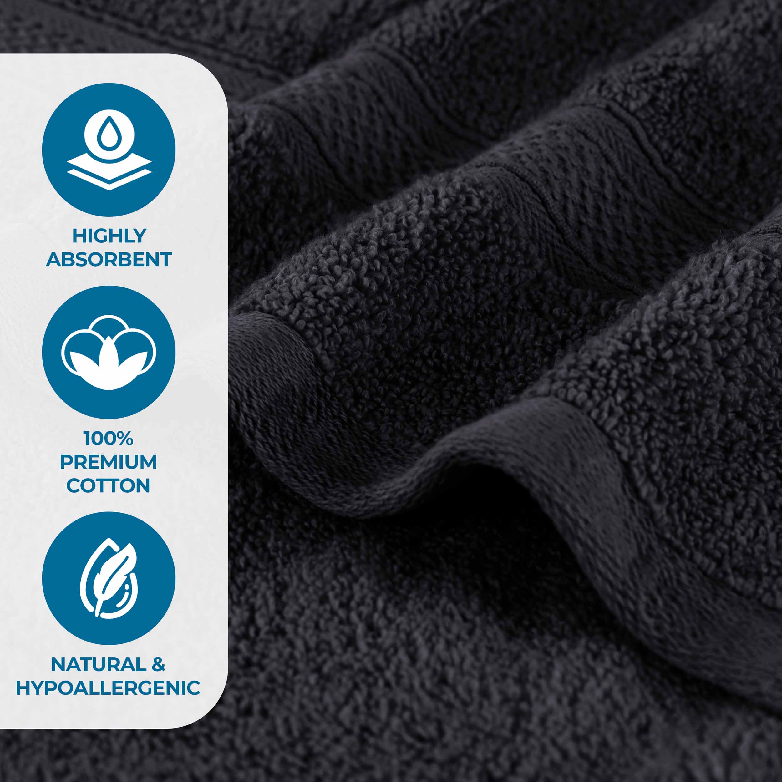 Embossed-band Zero Twist Cotton Towel Set