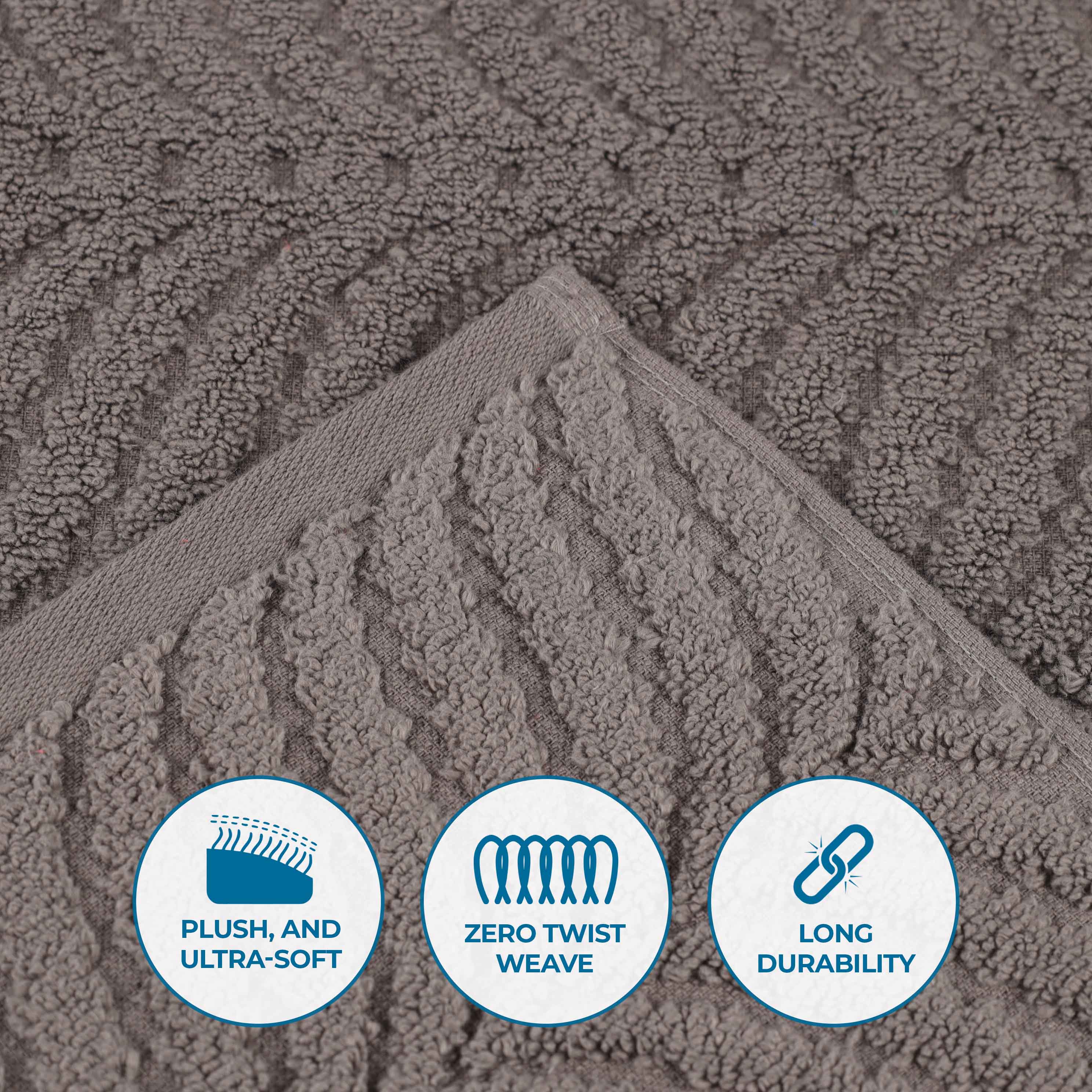 Embossed-textured Zero Twist Cotton Bathroom Towel Set