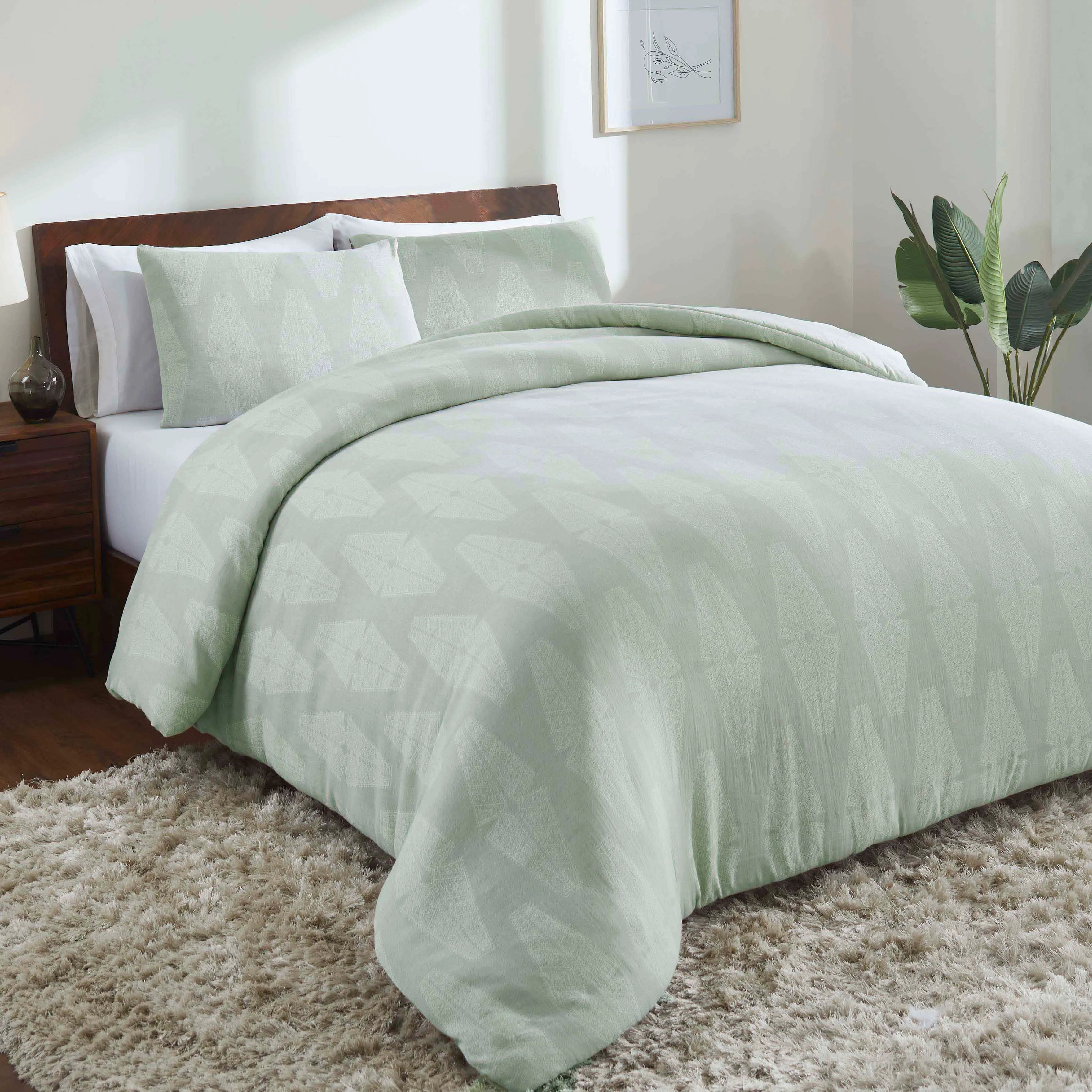 Geometric-textured Cotton Comforter Set