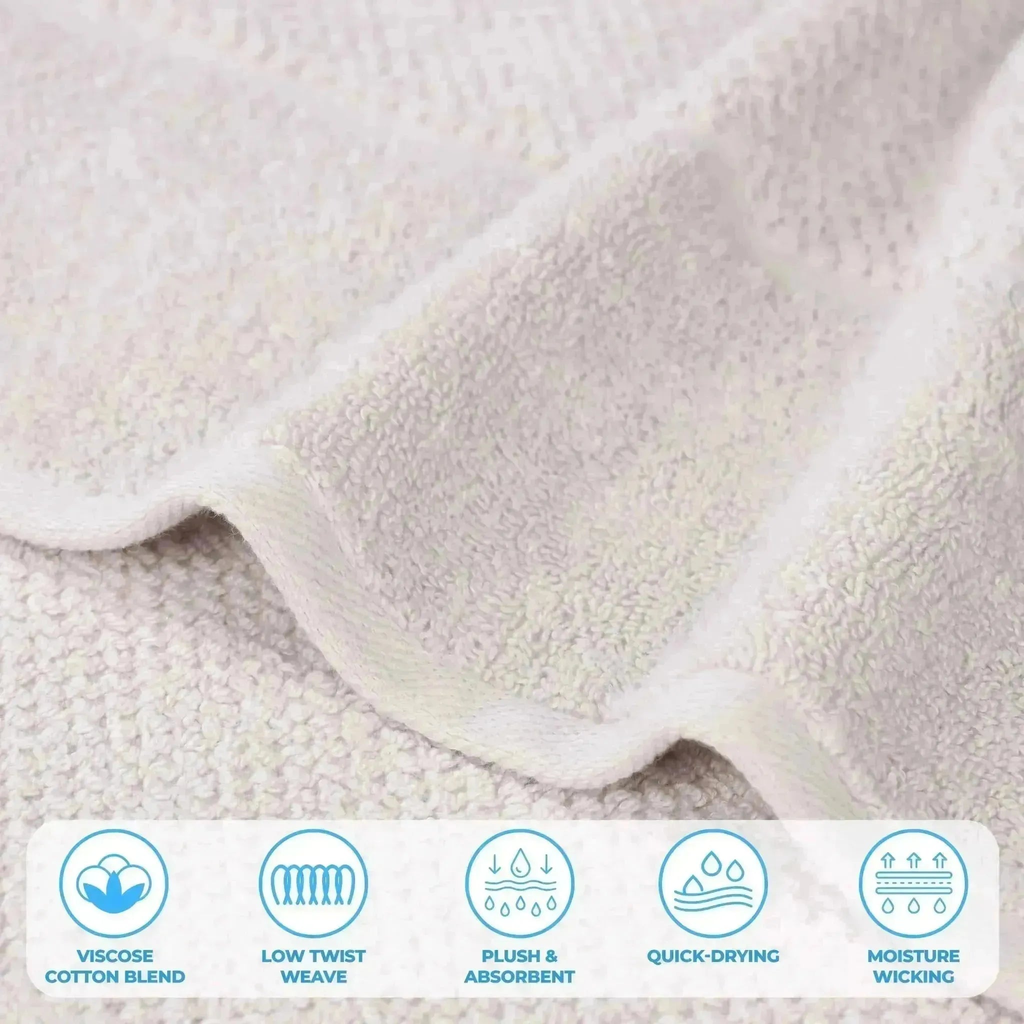 Low-twist Viscose Cotton Blend Towel Set of 8