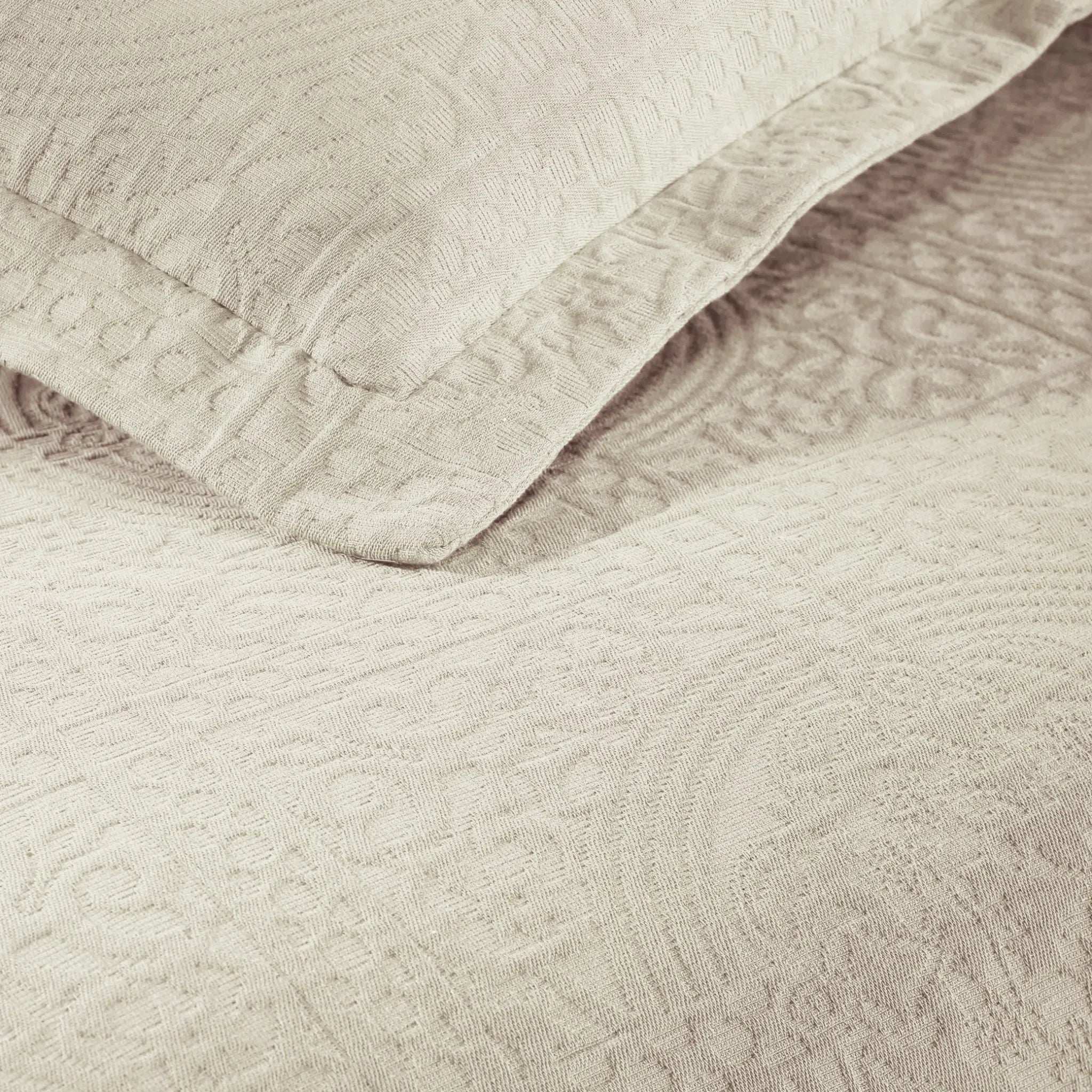 Raised-Jacquard Lightweight Cotton Bedspread Set