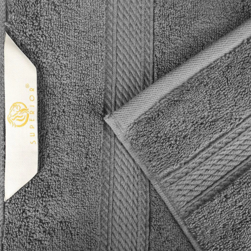 Textured-border Egyptian Cotton Plush Towel Set