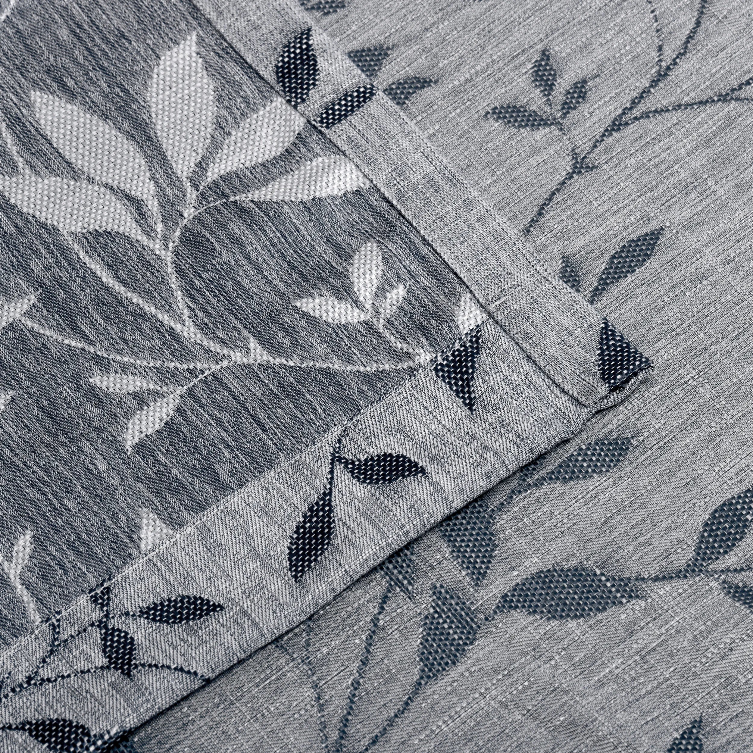 Botanical-patterned Woven Curtain Panel Set