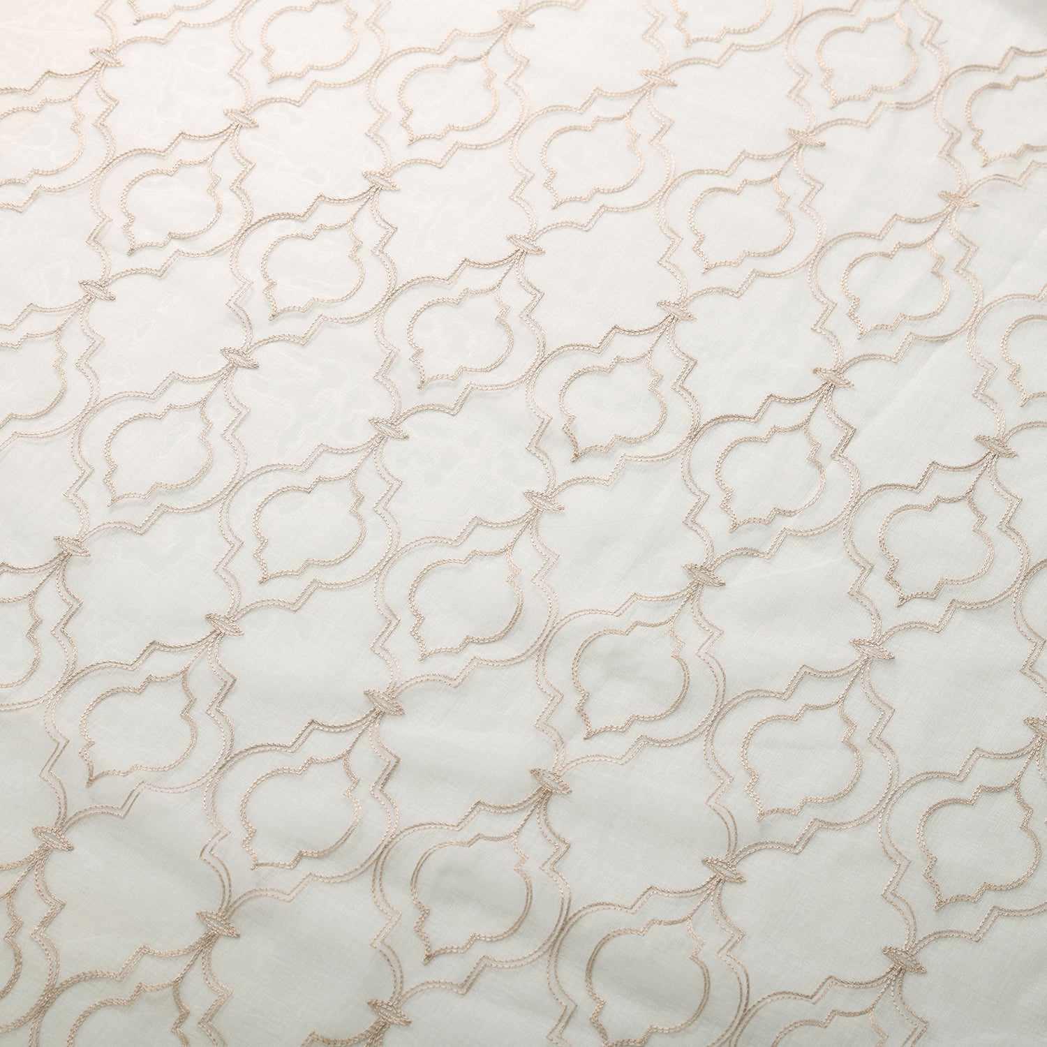 Geometric-patterned Sheer Grommet Curtain Panel Set