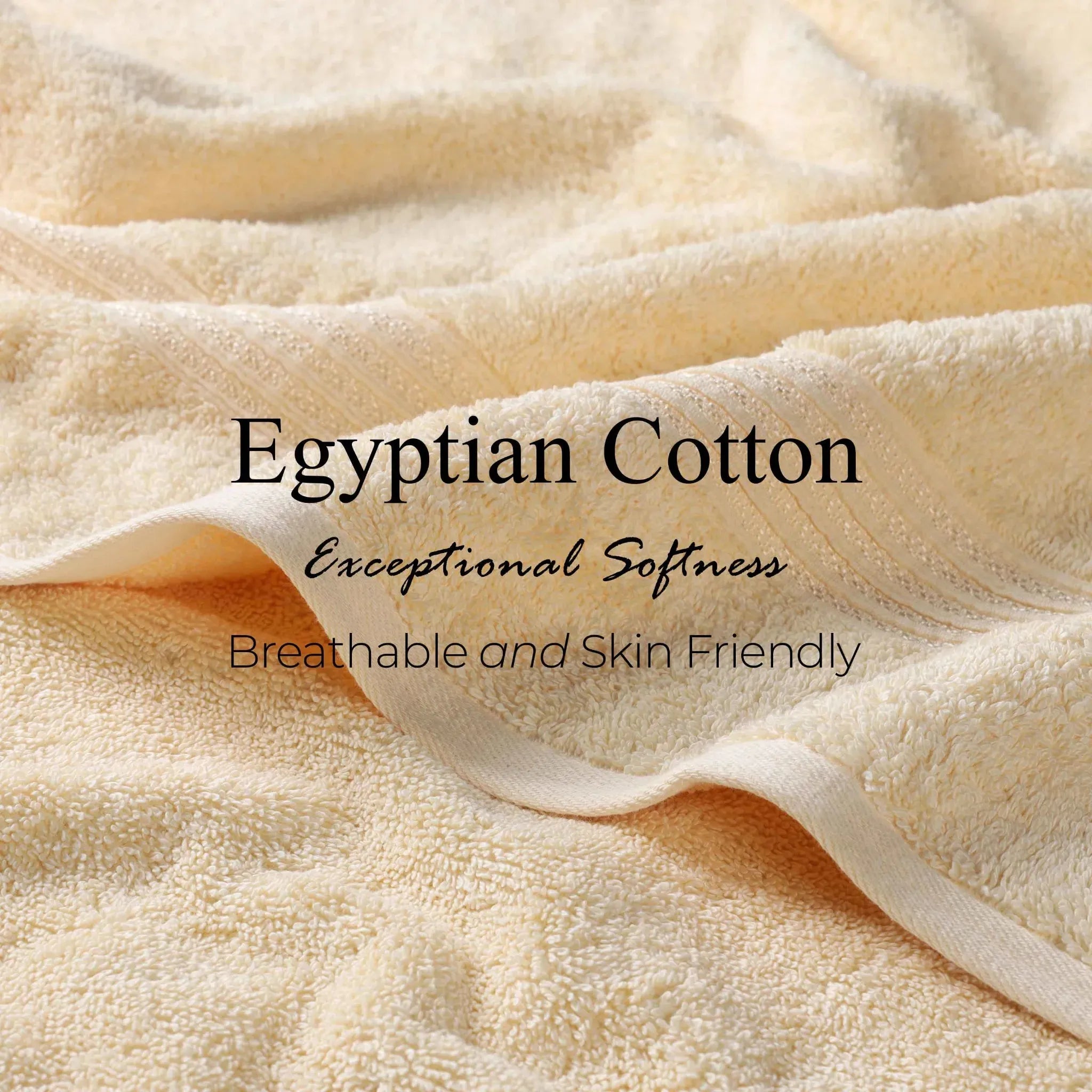 Decorative-trim Egyptian Cotton Face Towel Set of 10