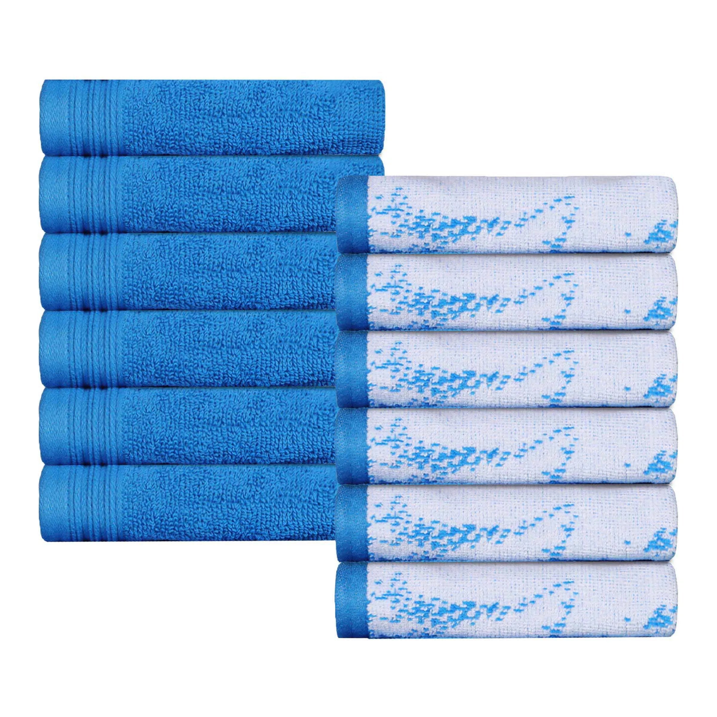 Abstract-patterned Cotton Towel Set of 12