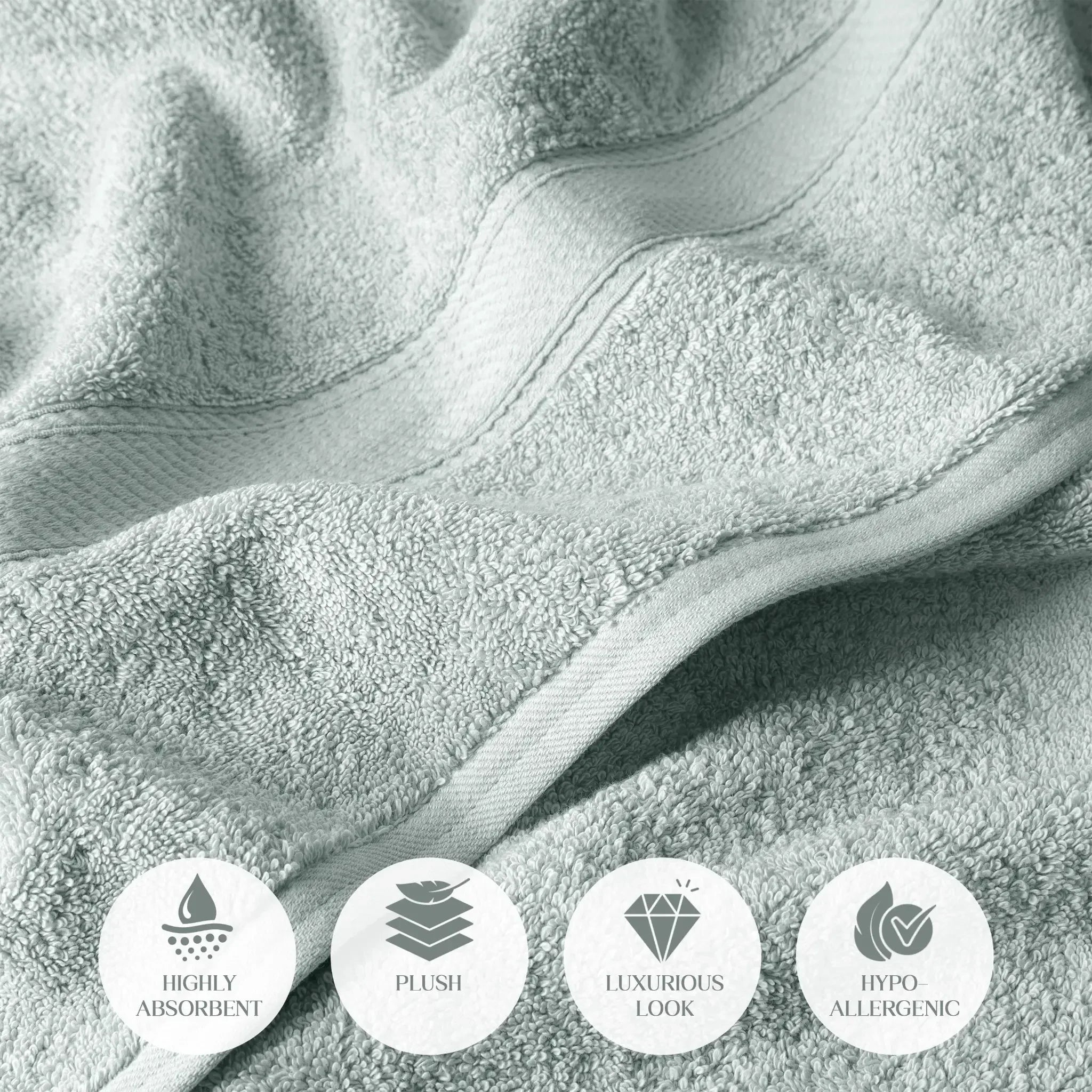 Decorative-stitched Egyptian Cotton Bath Towel Set