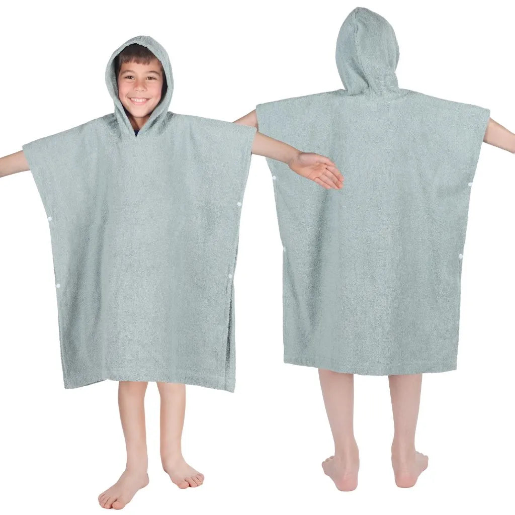 Snap-button Hooded Kids Towel Robe