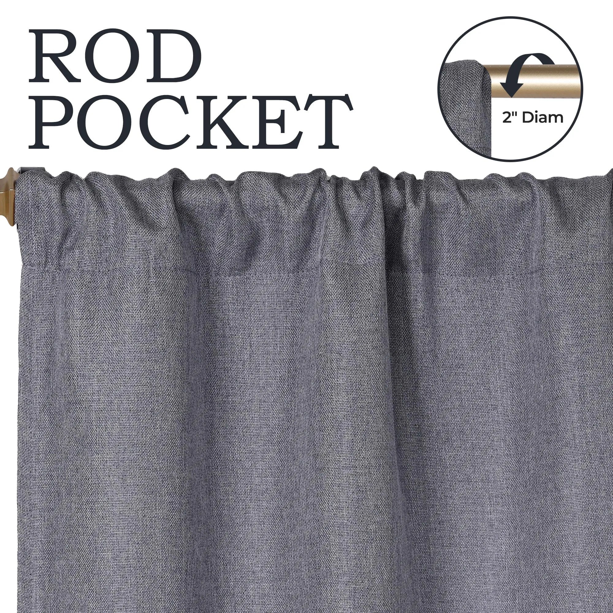 Textured Woven Room Darkening Blackout Window Curtain Set of 2