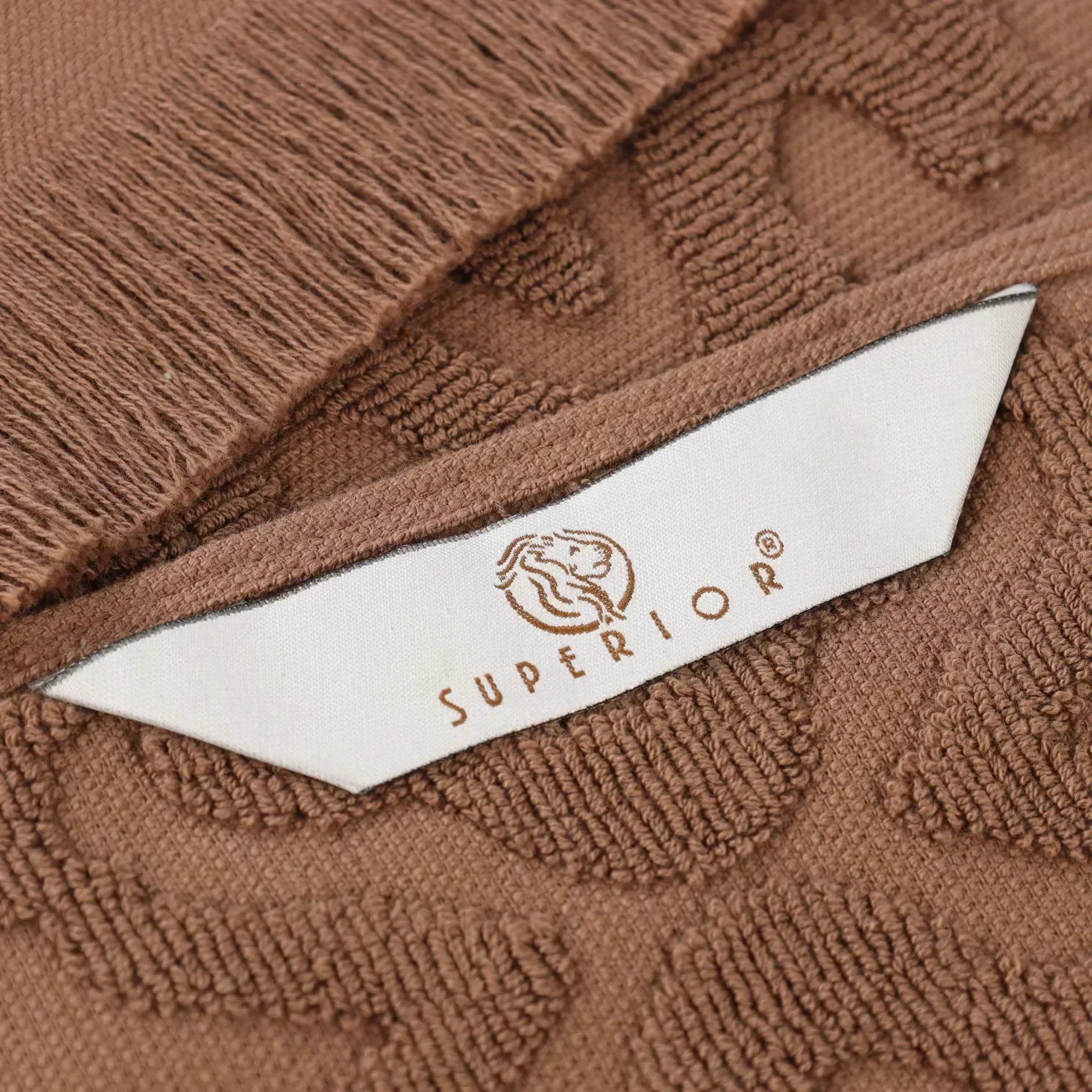 Fringed Geometric Textured Cotton Hand Towel Set