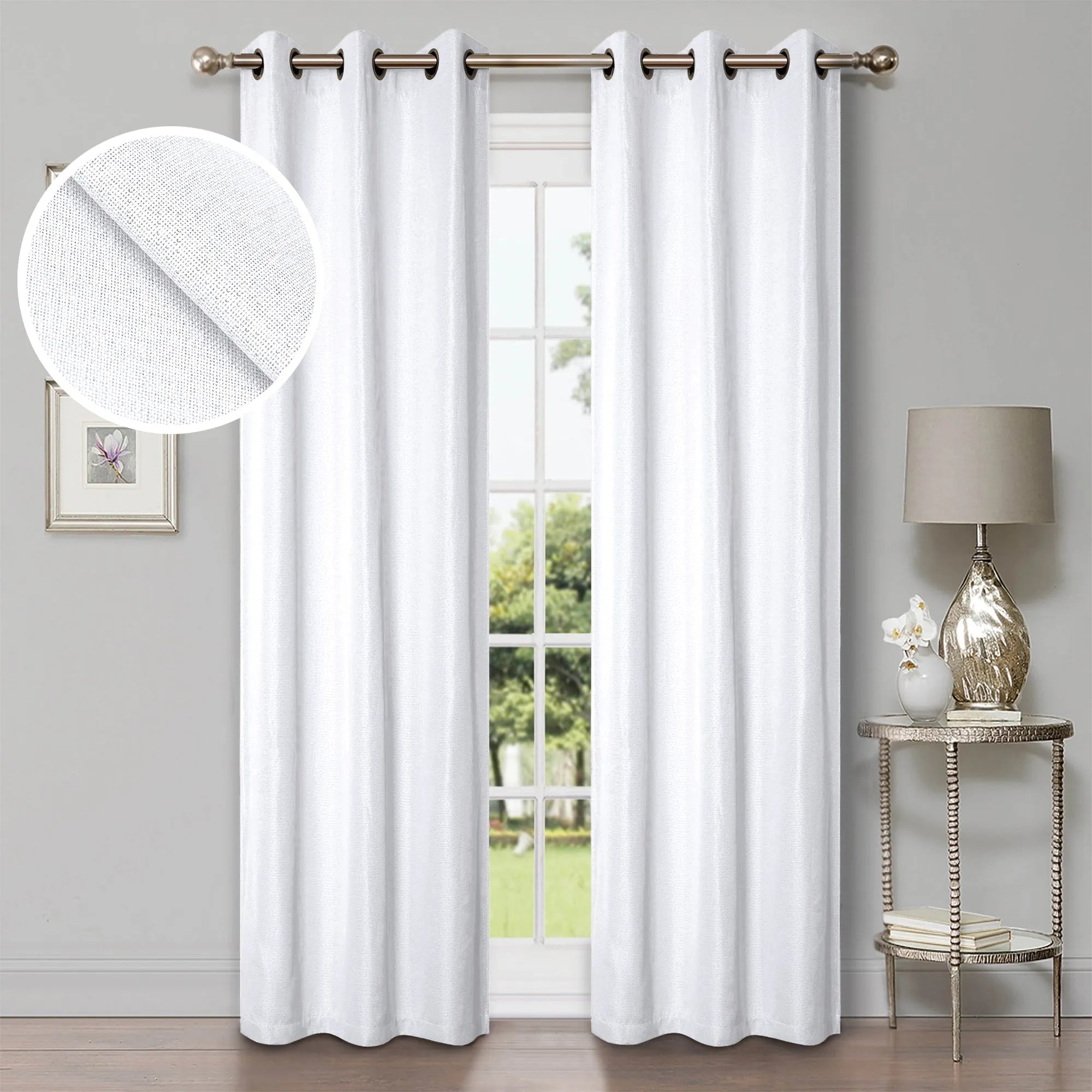 Textured Woven Blackout Window Curtain Set of 2