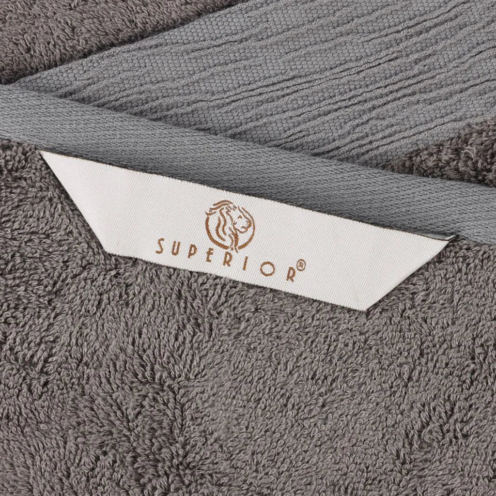 Ribbed-border Cotton Bath Sheet Set