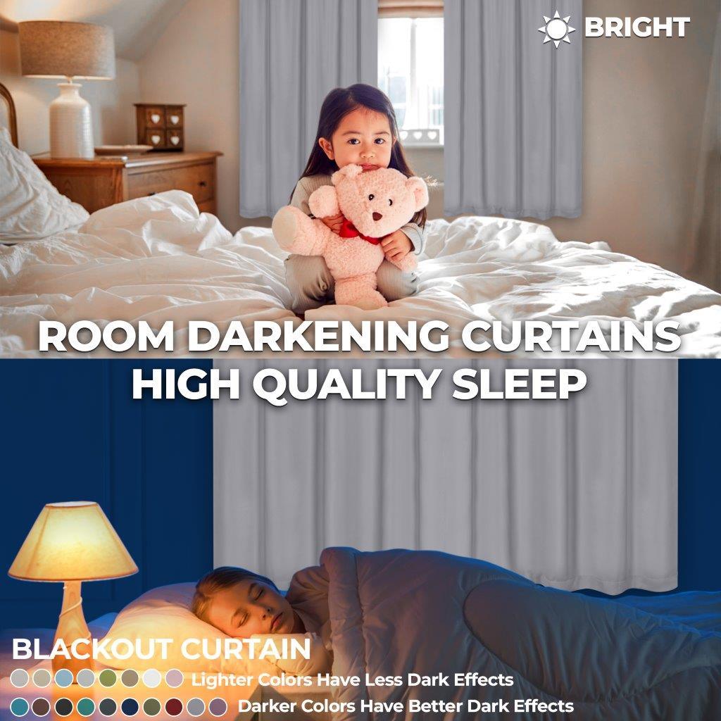 Minimalist Rod Pocket Blackout Window Curtain Set of 2