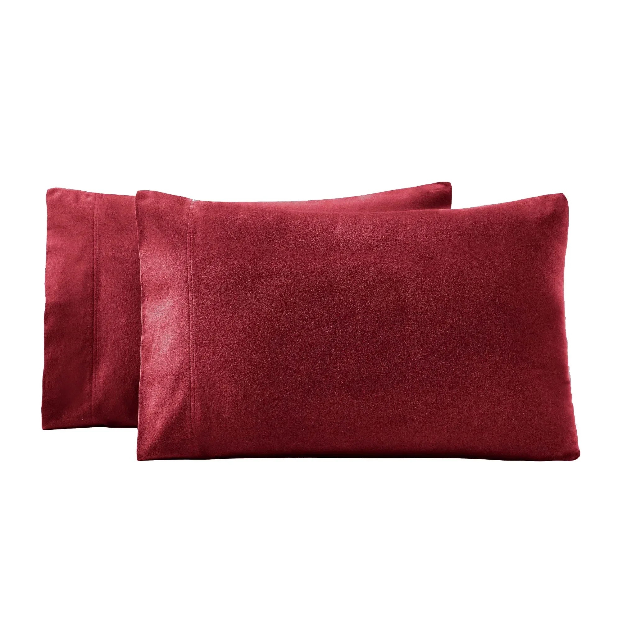 SolidFlannelPillowcaseIndividual-Burgundy