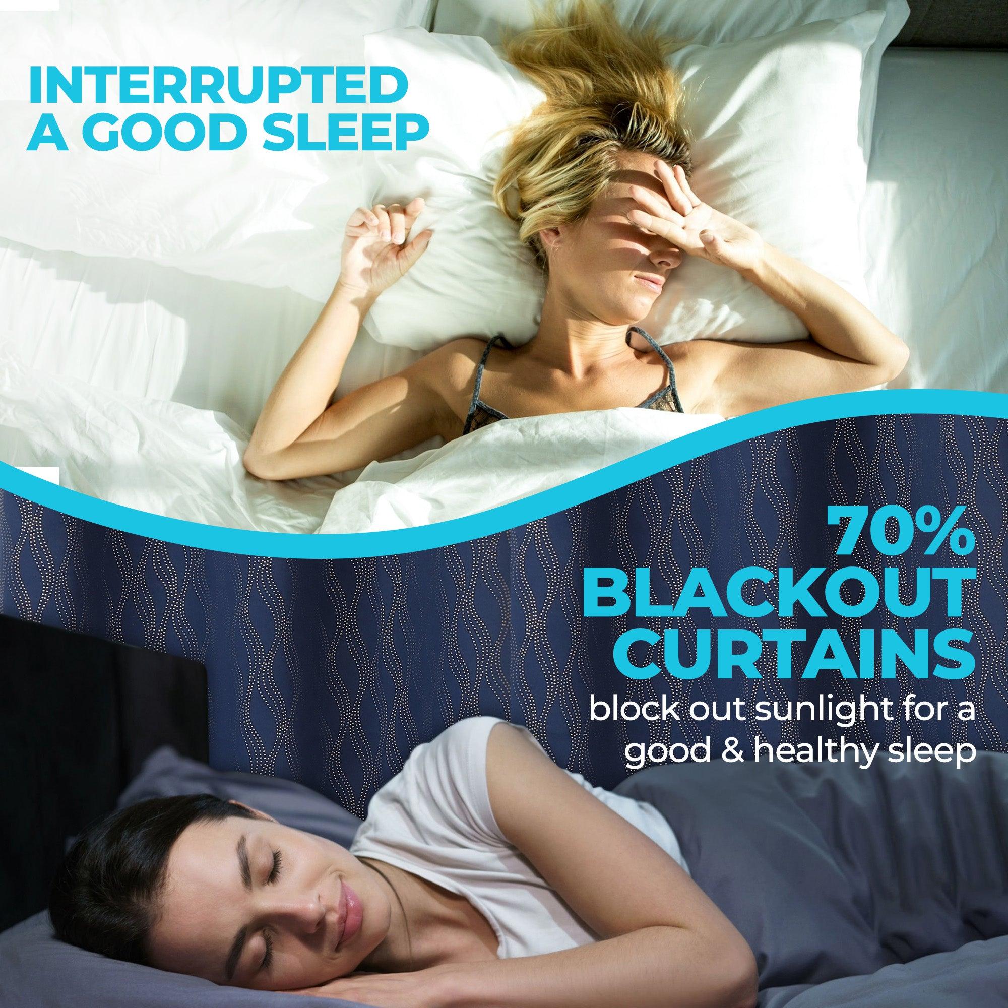 Perforated-wave Blackout Window Curtain Set of 2